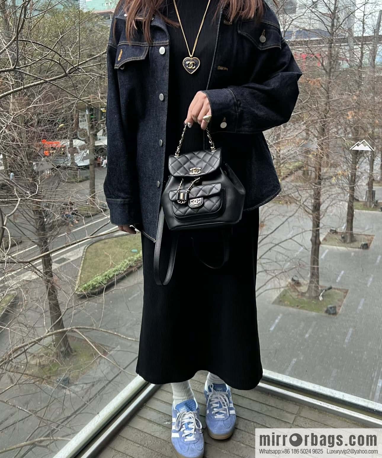 CHANEL classic ten thousand years duma small backpack AS2908 black