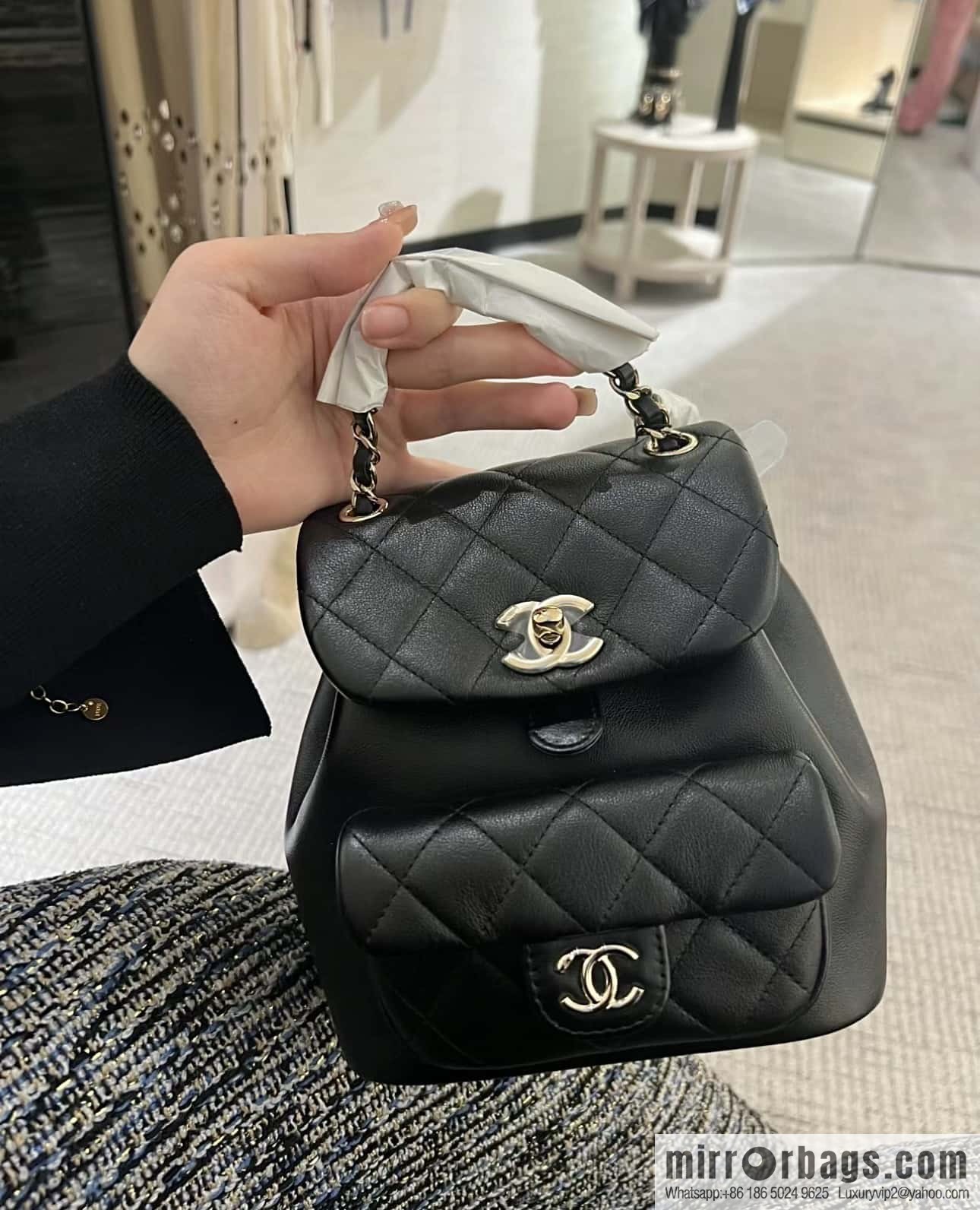 CHANEL classic ten thousand years duma small backpack AS2908 black
