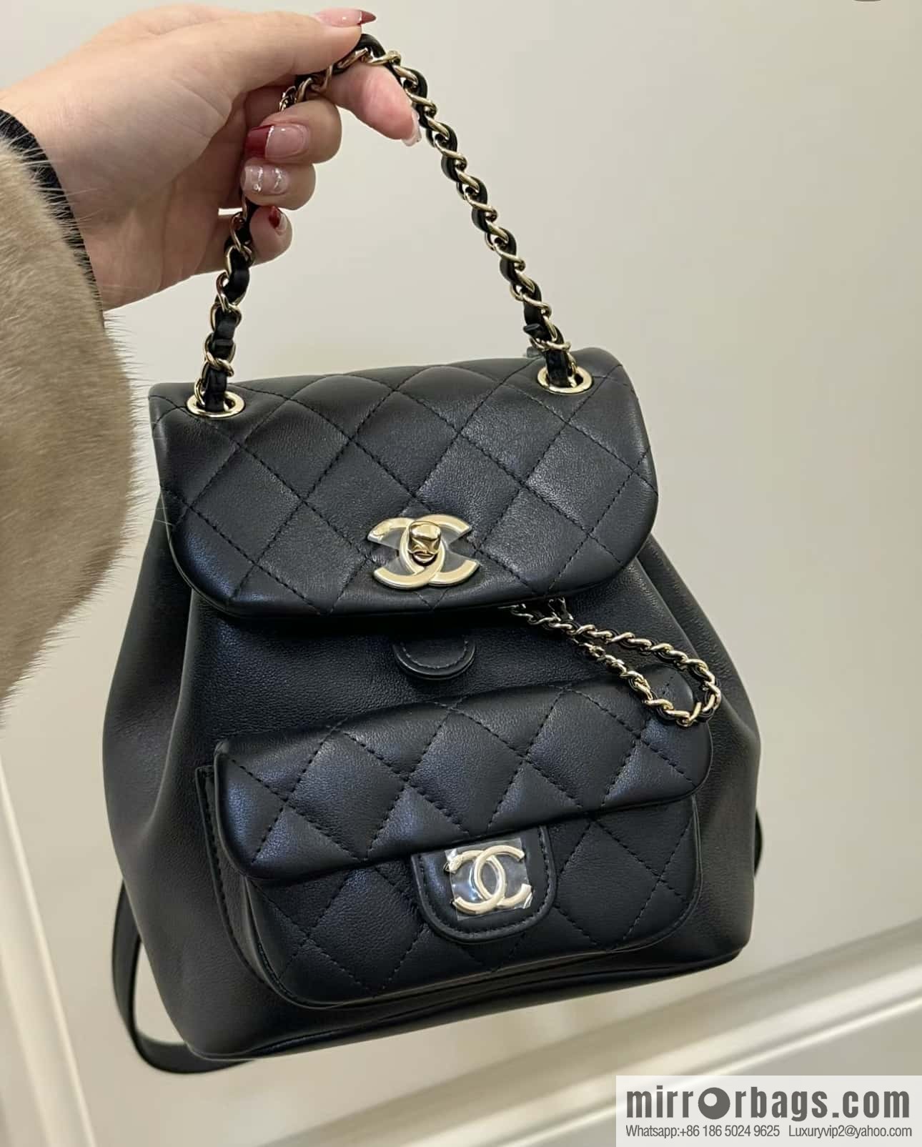 CHANEL classic ten thousand years duma small backpack AS2908 black