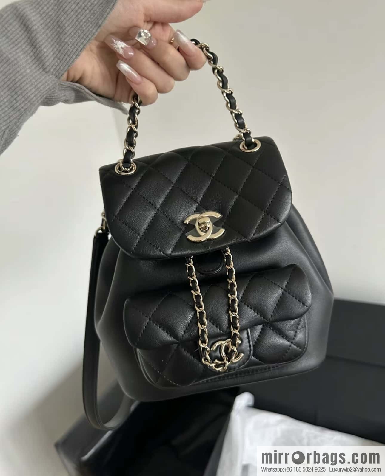 CHANEL classic ten thousand years duma small backpack AS2908 black