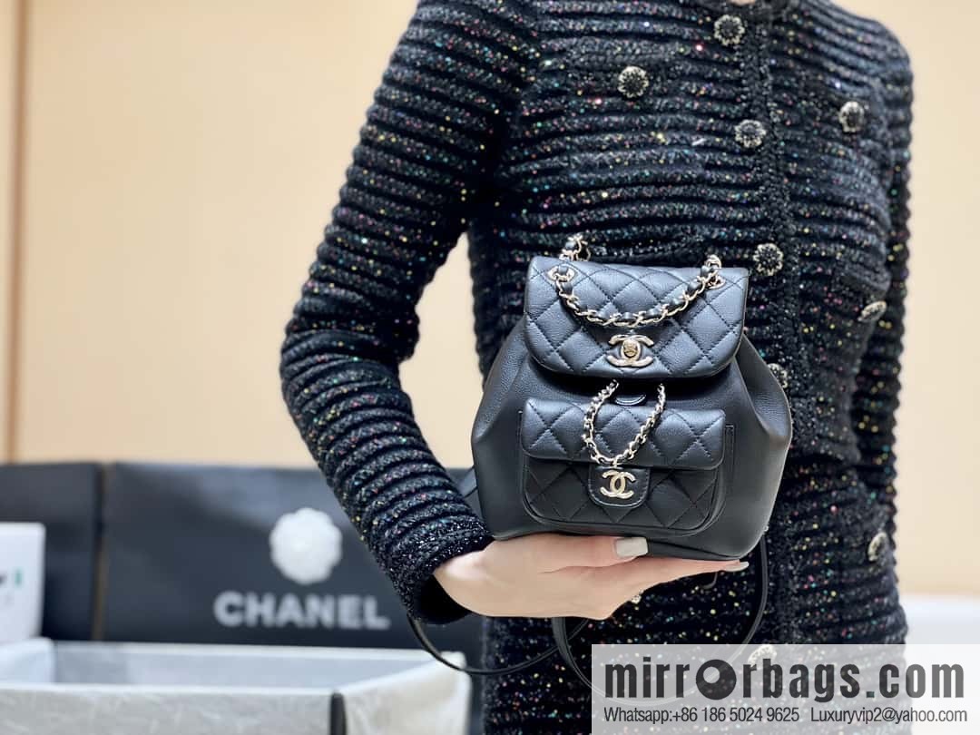 CHANEL classic ten thousand years duma small backpack AS2908 black