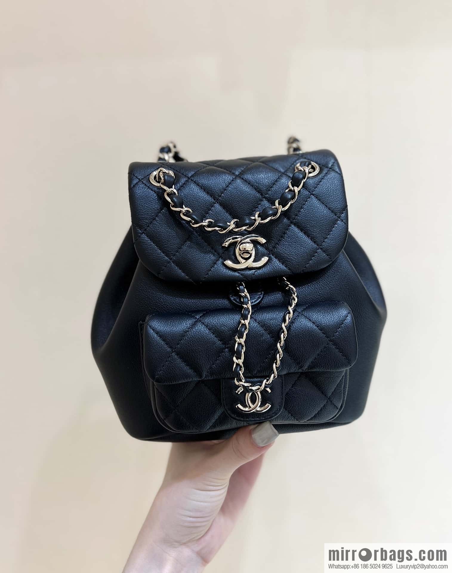 CHANEL classic ten thousand years duma small backpack AS2908 black