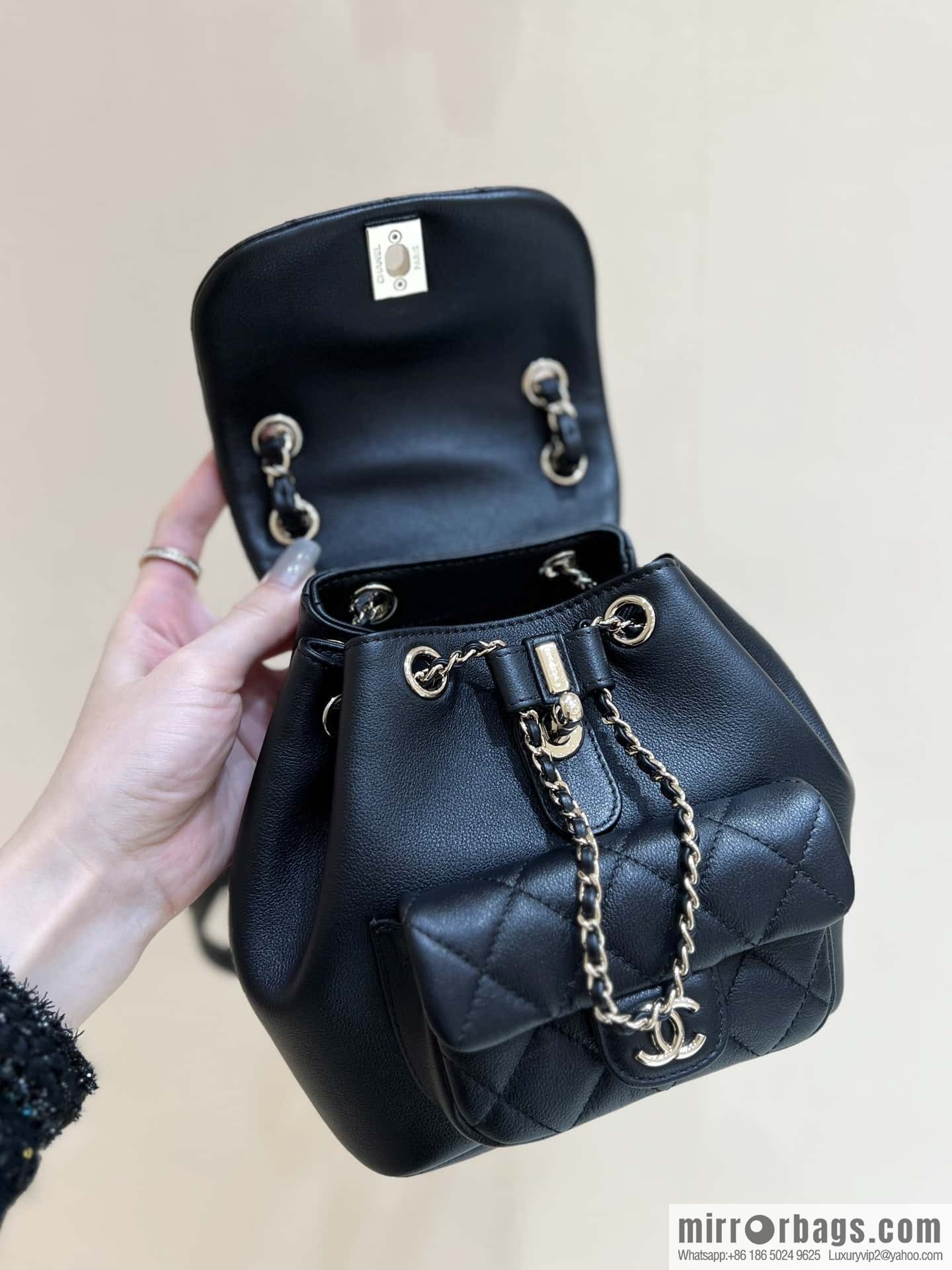 CHANEL classic ten thousand years duma small backpack AS2908 black