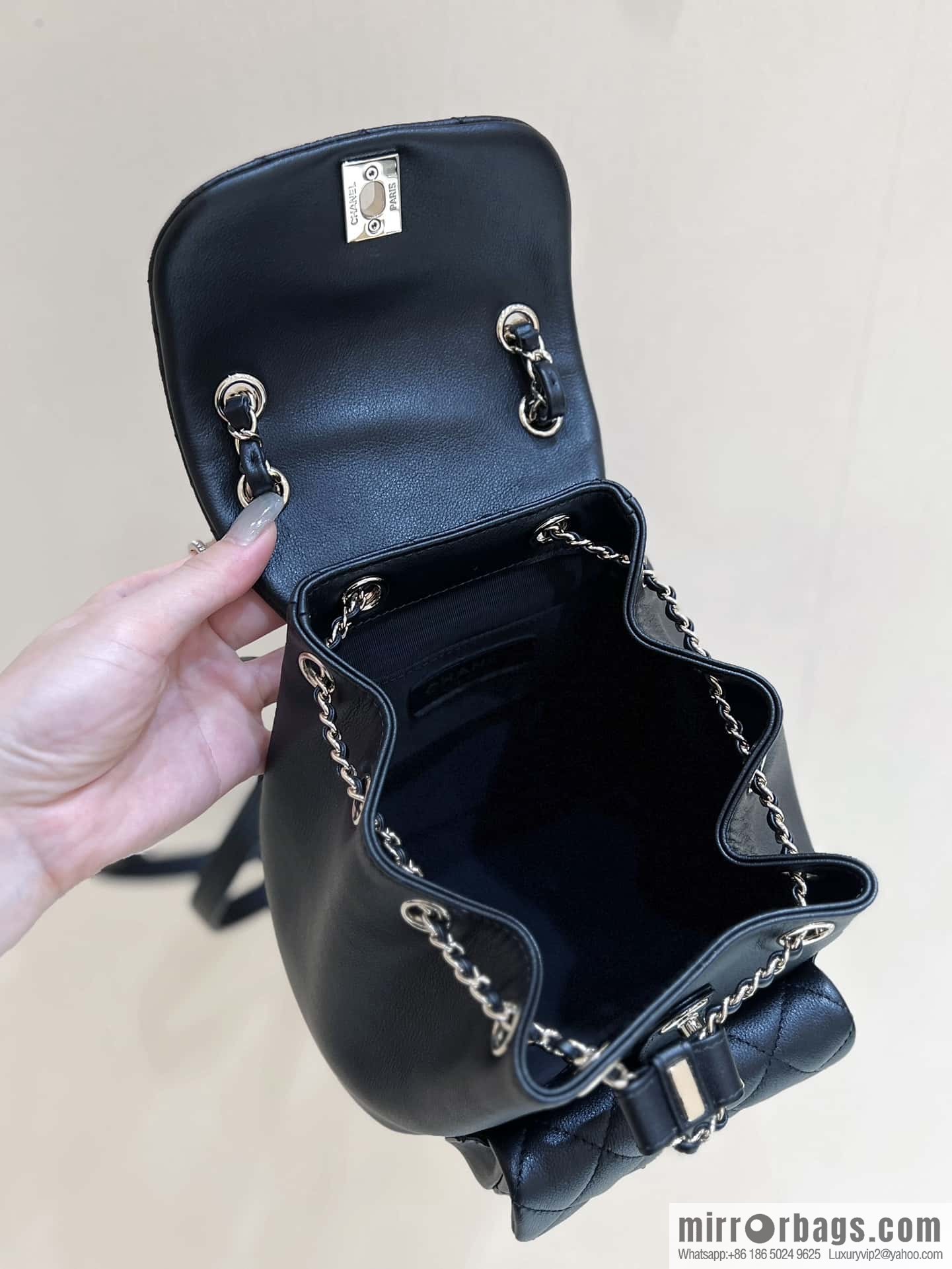 CHANEL classic ten thousand years duma small backpack AS2908 black