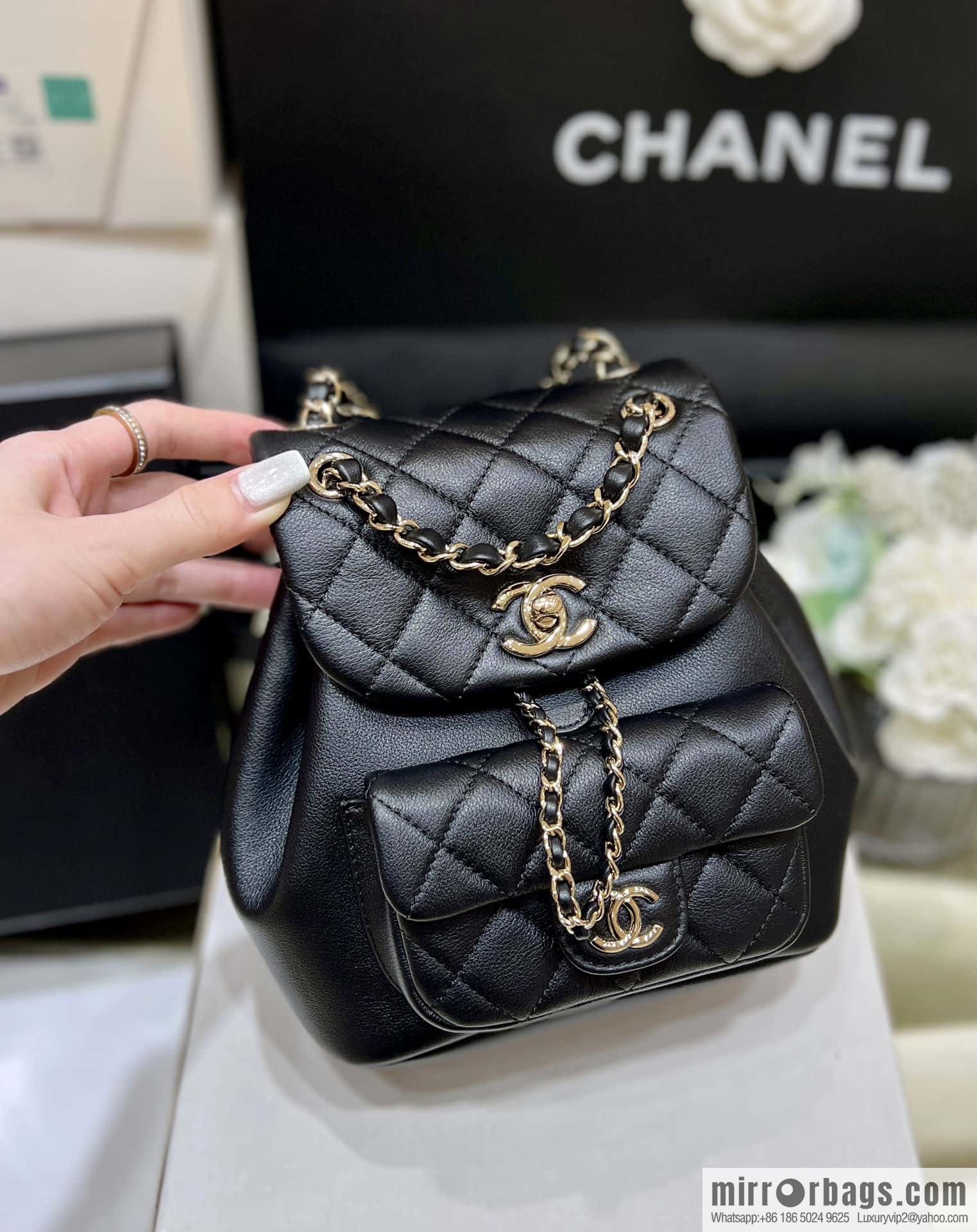 CHANEL classic ten thousand years duma small backpack AS2908 black