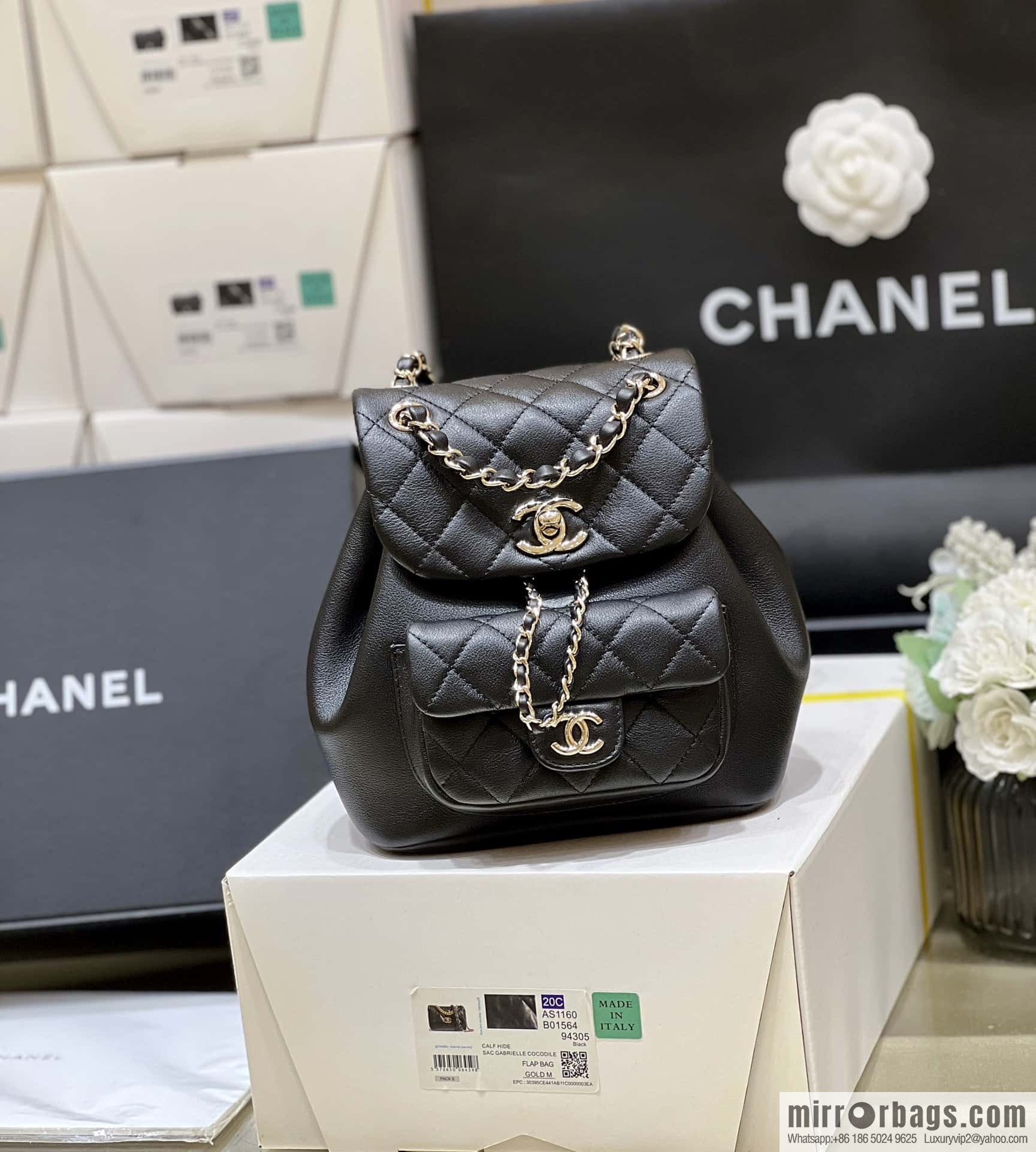 CHANEL classic ten thousand years duma small backpack AS2908 black