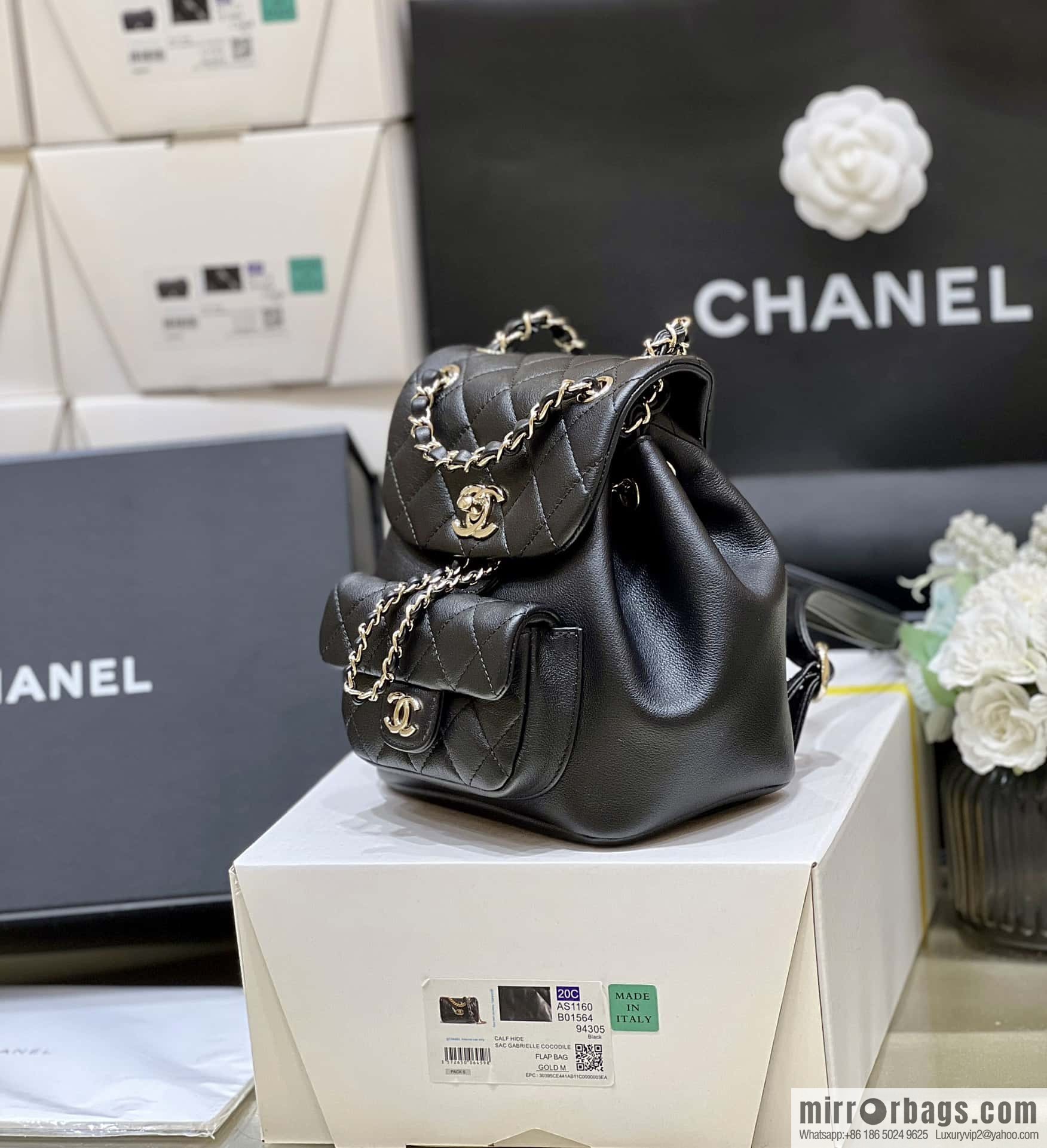 CHANEL classic ten thousand years duma small backpack AS2908 black