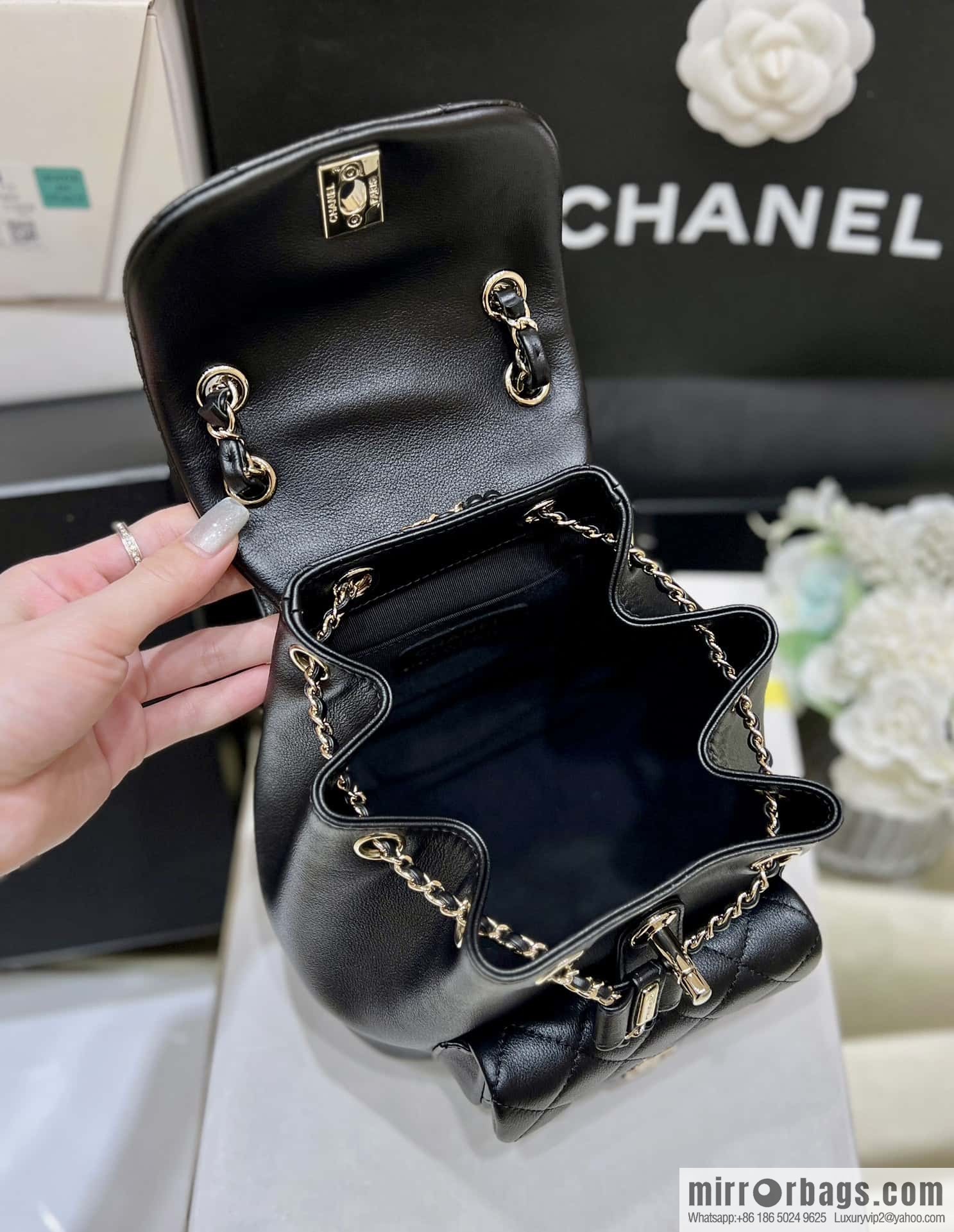 CHANEL classic ten thousand years duma small backpack AS2908 black