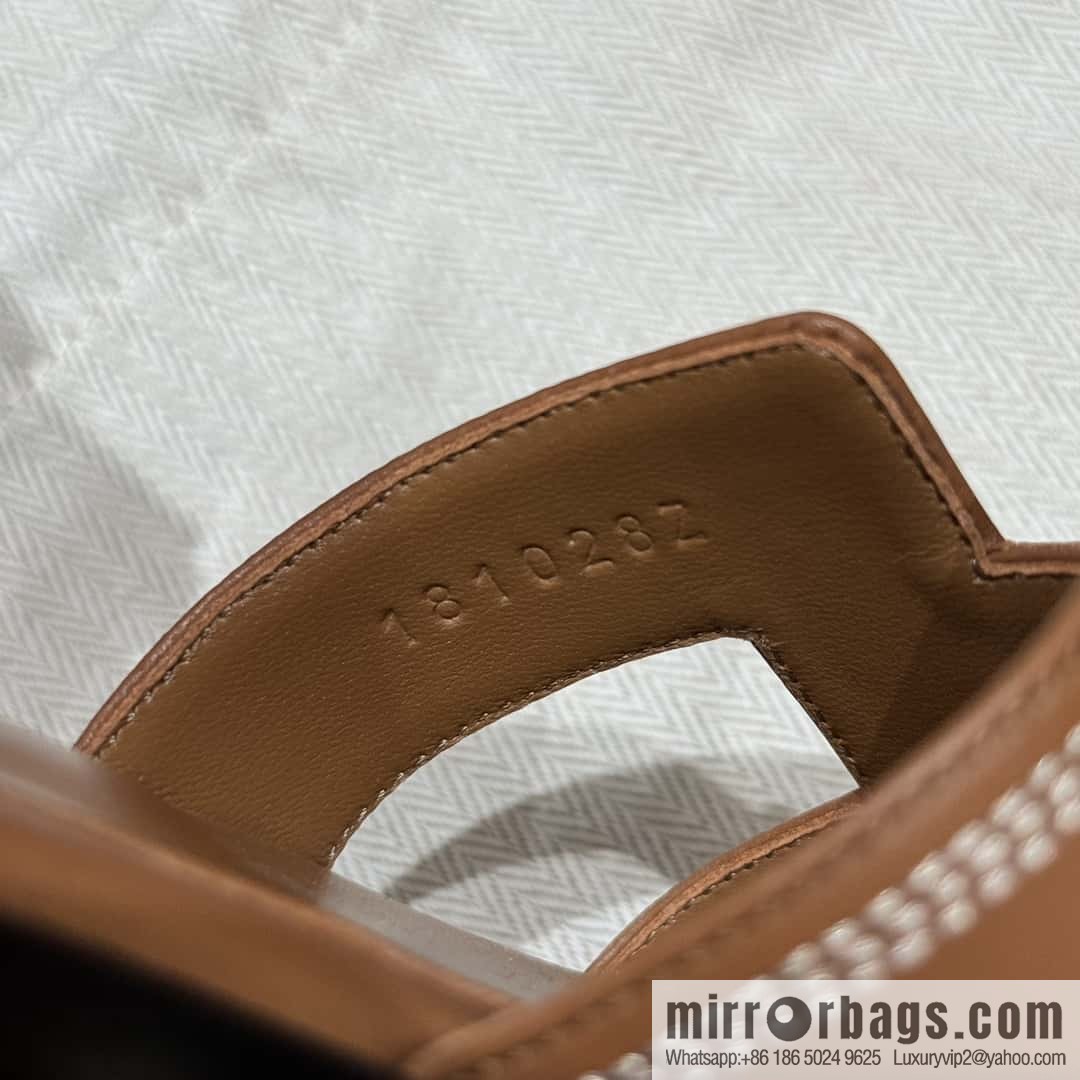Hermès 196 Santorini sandals 50 plain/Swift gold brown/ck37/gold