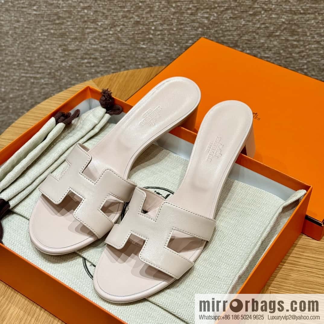 Hermès 185 Oasis high-heeled sandals, plain /Swift petal powder/Petal powder