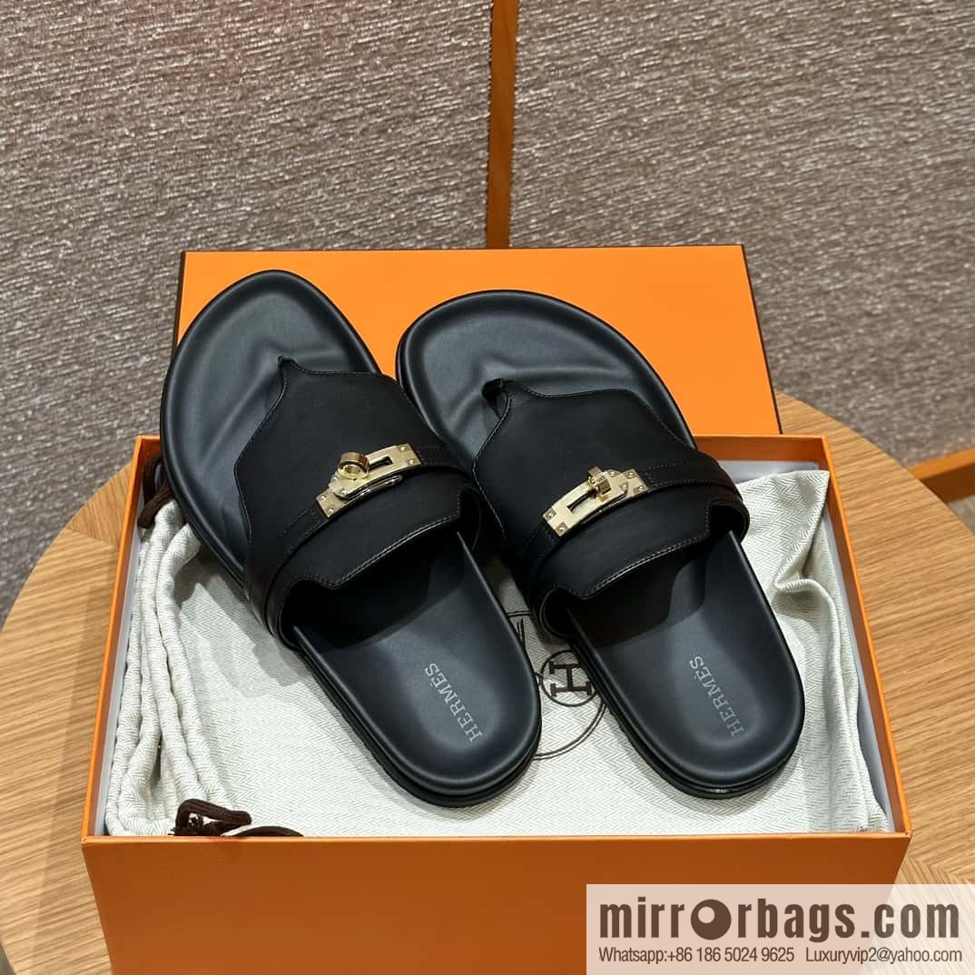 Hermès 258 Empire, plain weave/swift black/89/Black