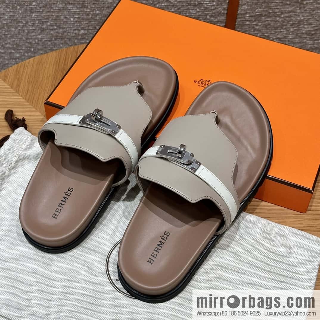 Hermès 258 Empire, plain weave/swift gray-yellow beige/Grayish-yellow beige