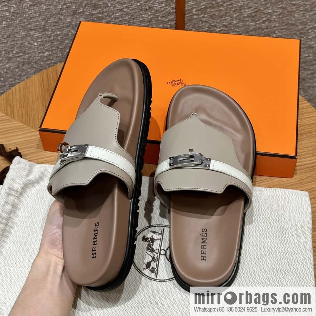 Hermès 258 Empire, plain weave/swift gray-yellow beige/Grayish-yellow beige