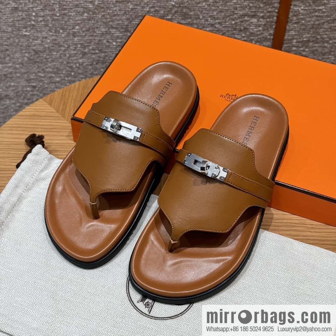 Hermès 258 Empire, plain weave/swift brown/brown