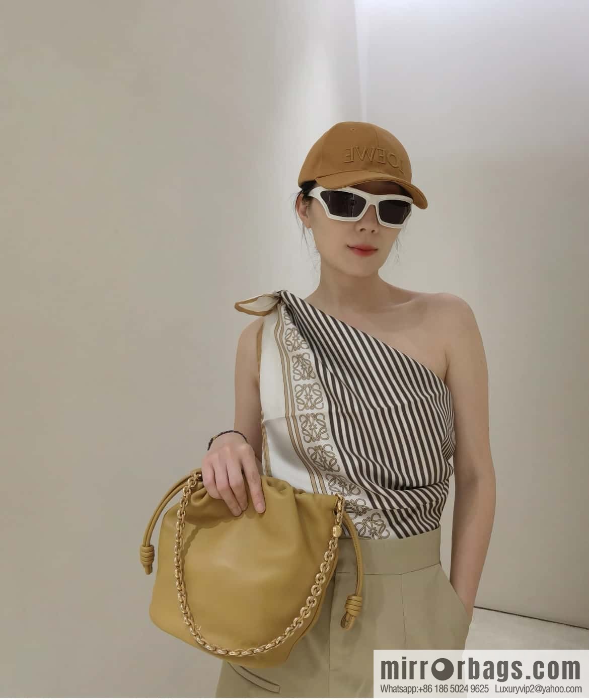 LOEWE Flamenco Purse Bucket Handbag 0806 Yellow