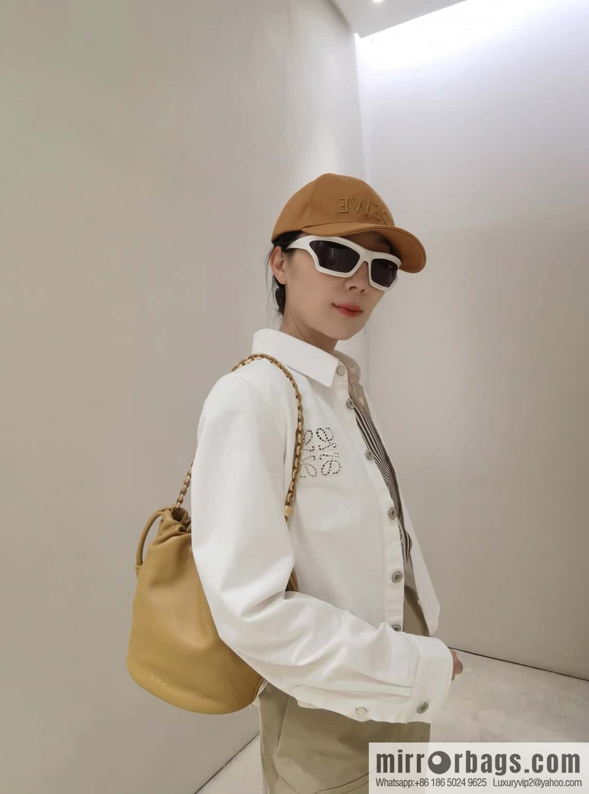LOEWE Flamenco Purse Bucket Handbag 0806 Yellow