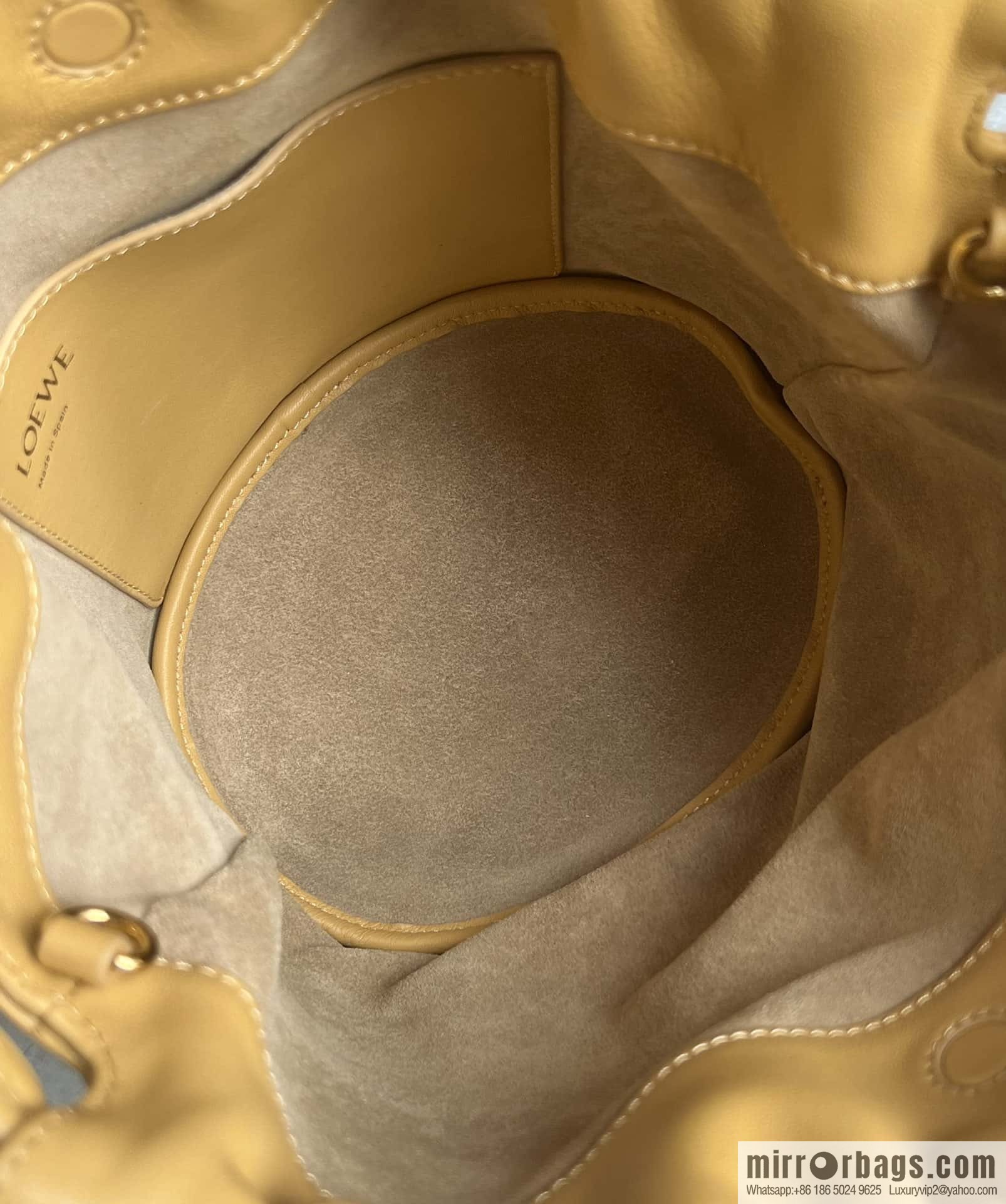 LOEWE Flamenco Purse Bucket Handbag 0806 Yellow