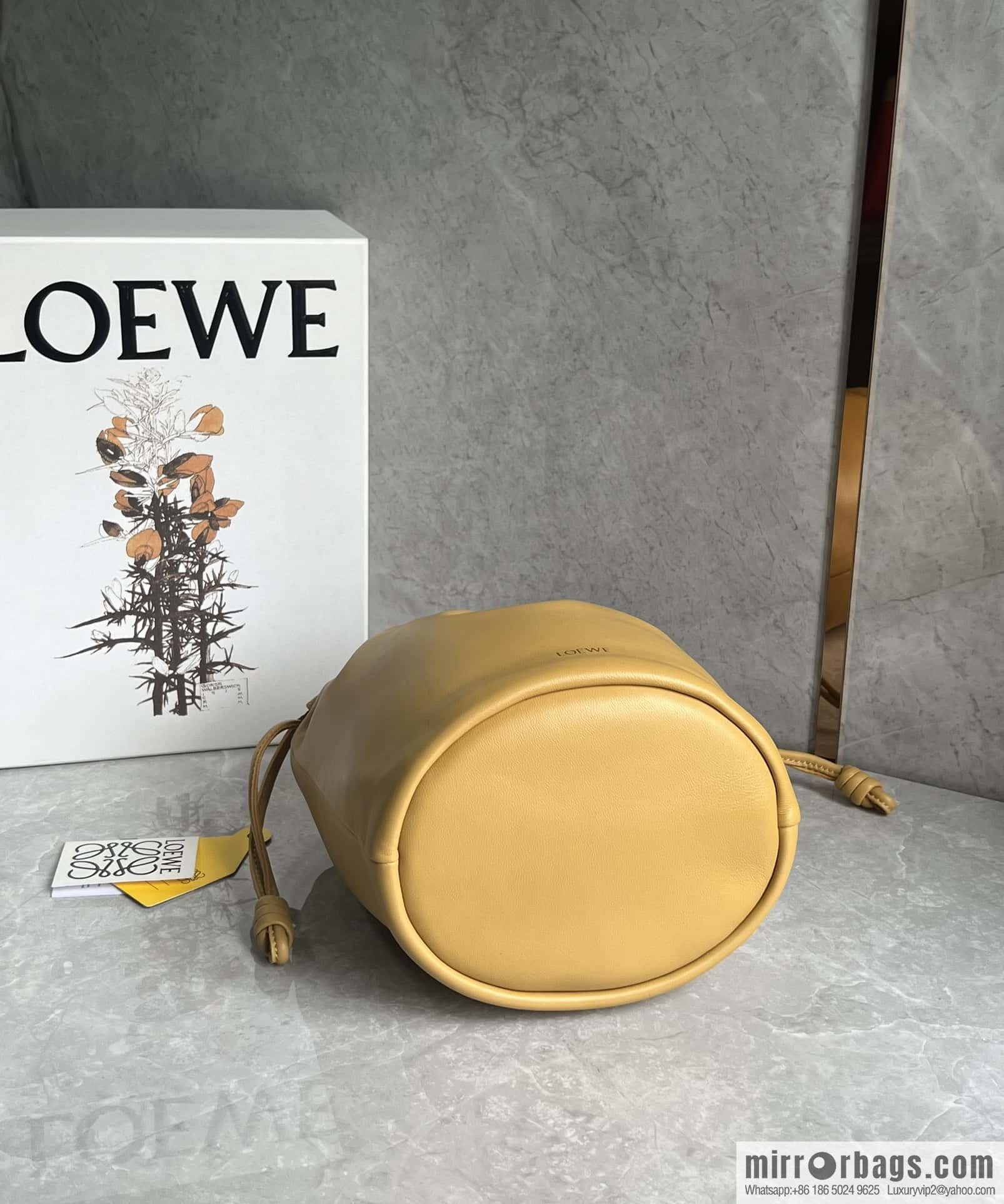 LOEWE Flamenco Purse Bucket Handbag 0806 Yellow
