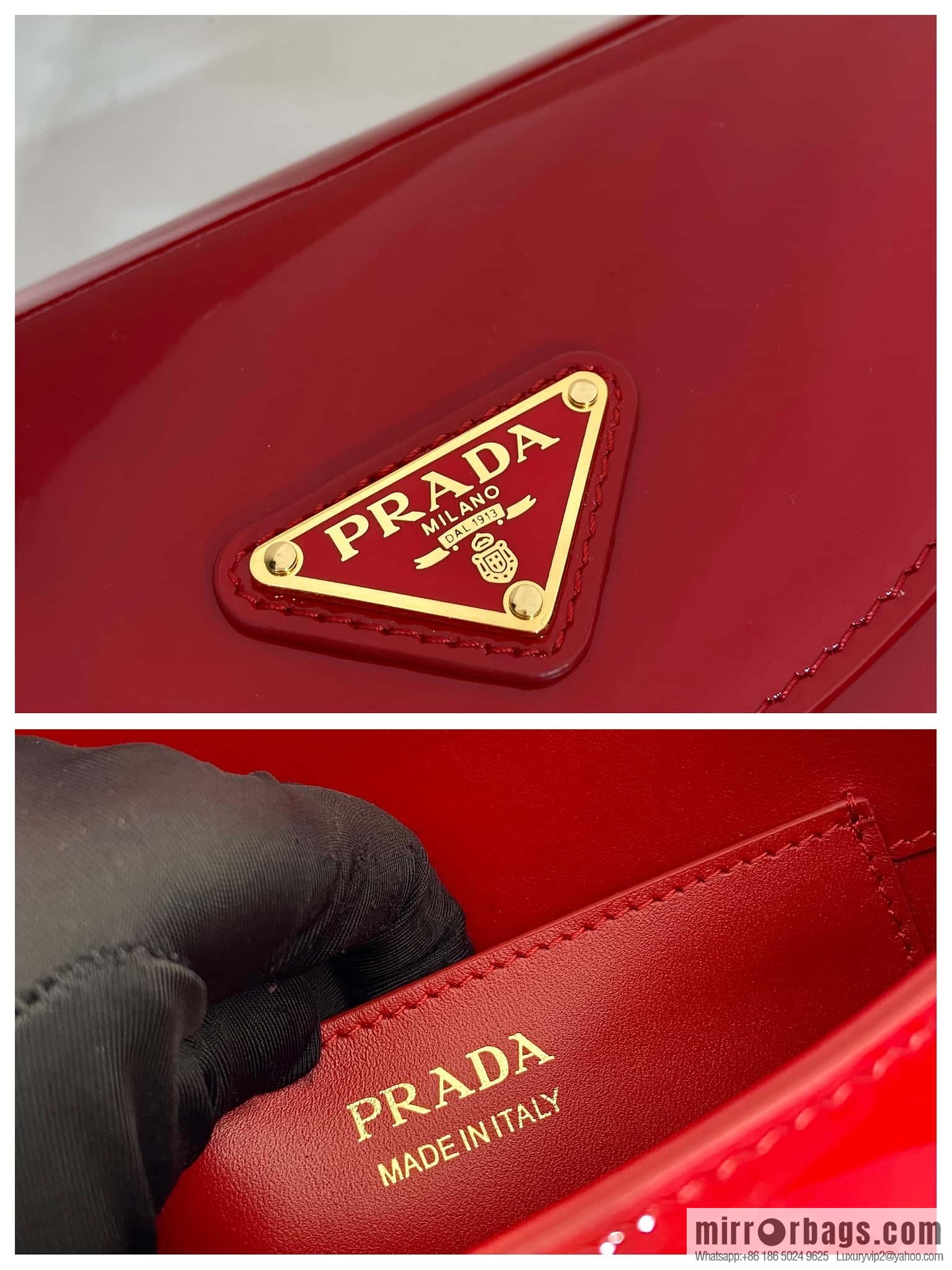 PRADA 🎉 new saddle bag 🎉 1BA349 patent leather 🎉🎉 red