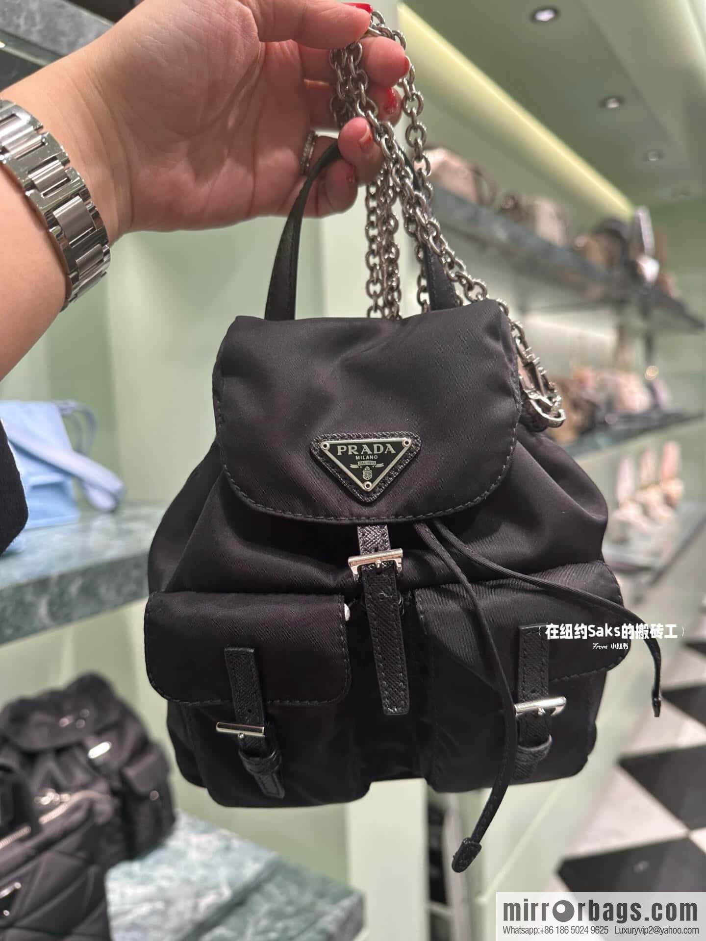 PRADA 🎉 mini backpack 🎉 1BH029 upgraded version 🎉🎉 black