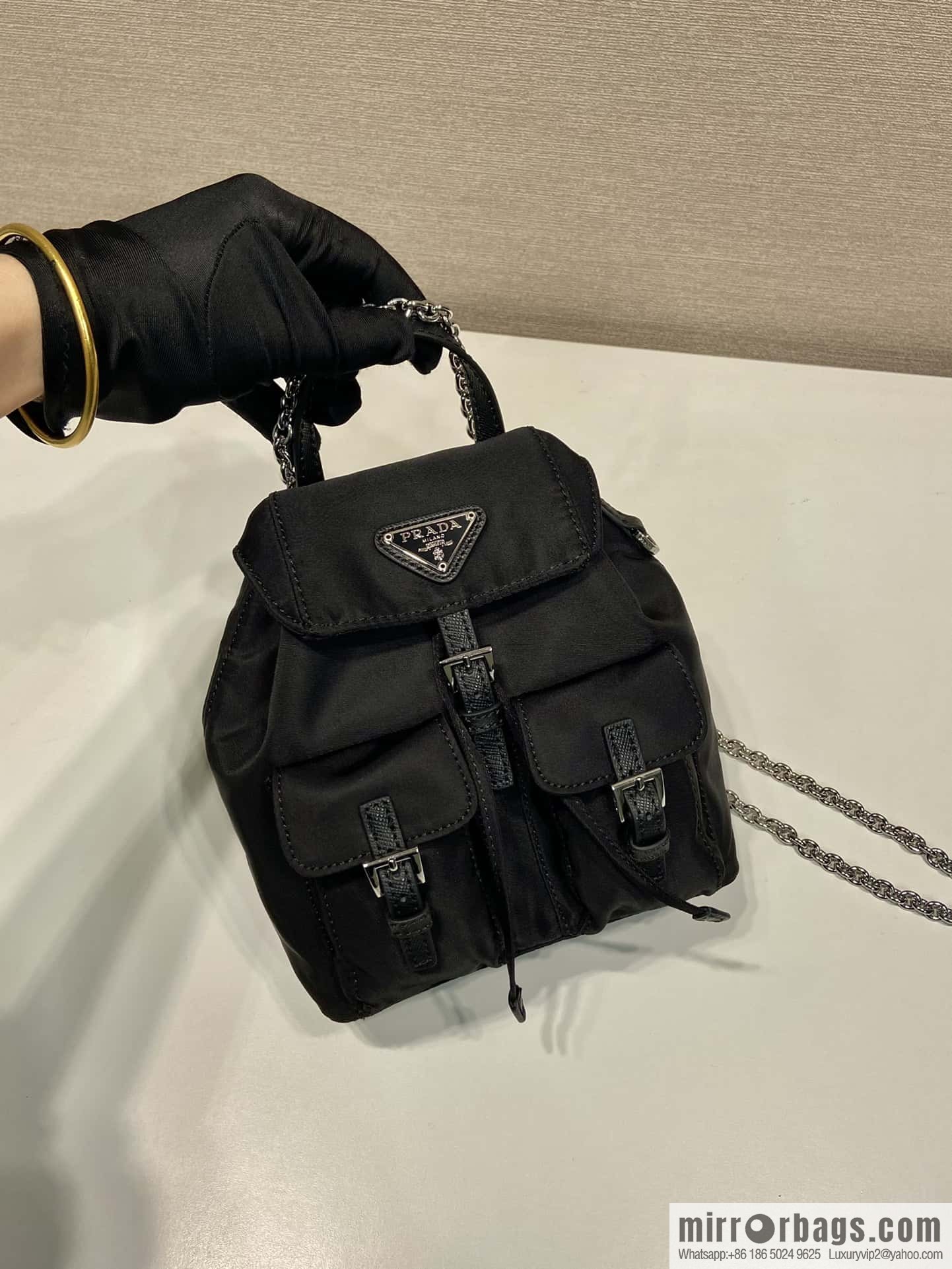 PRADA 🎉 mini backpack 🎉 1BH029 upgraded version 🎉🎉 black