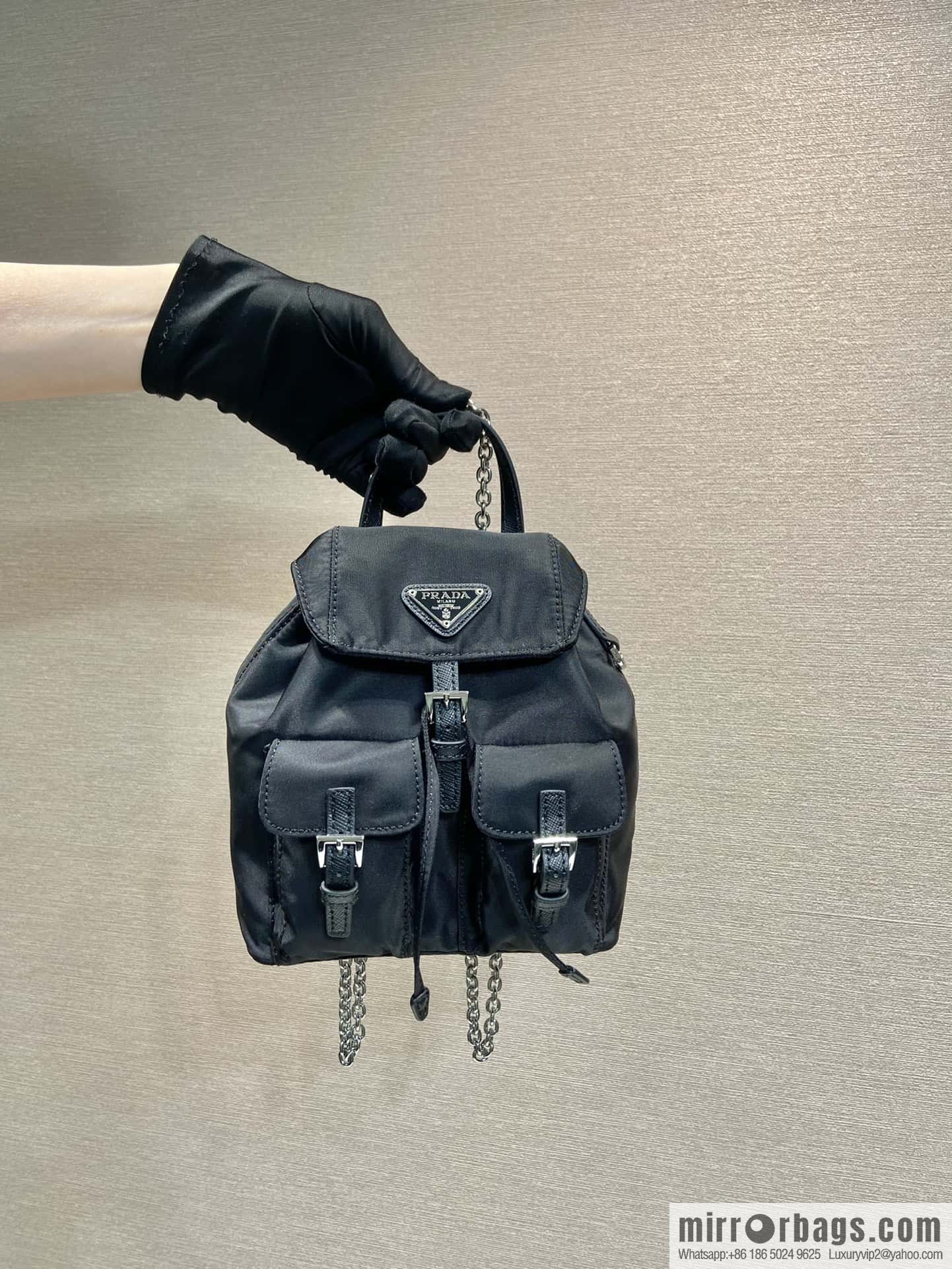 PRADA 🎉 mini backpack 🎉 1BH029 upgraded version 🎉🎉 black