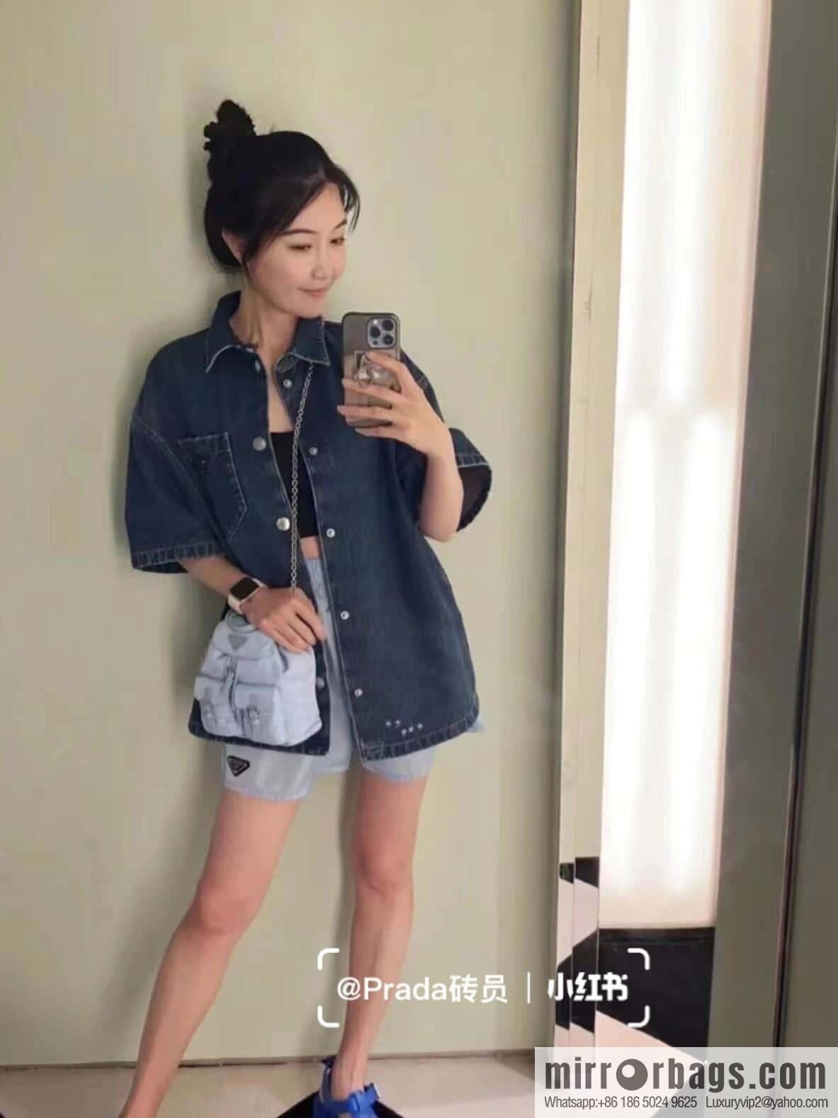 PRADA 🎉 mini backpack 🎉 1BH029 upgrade 🎉🎉 light blue
