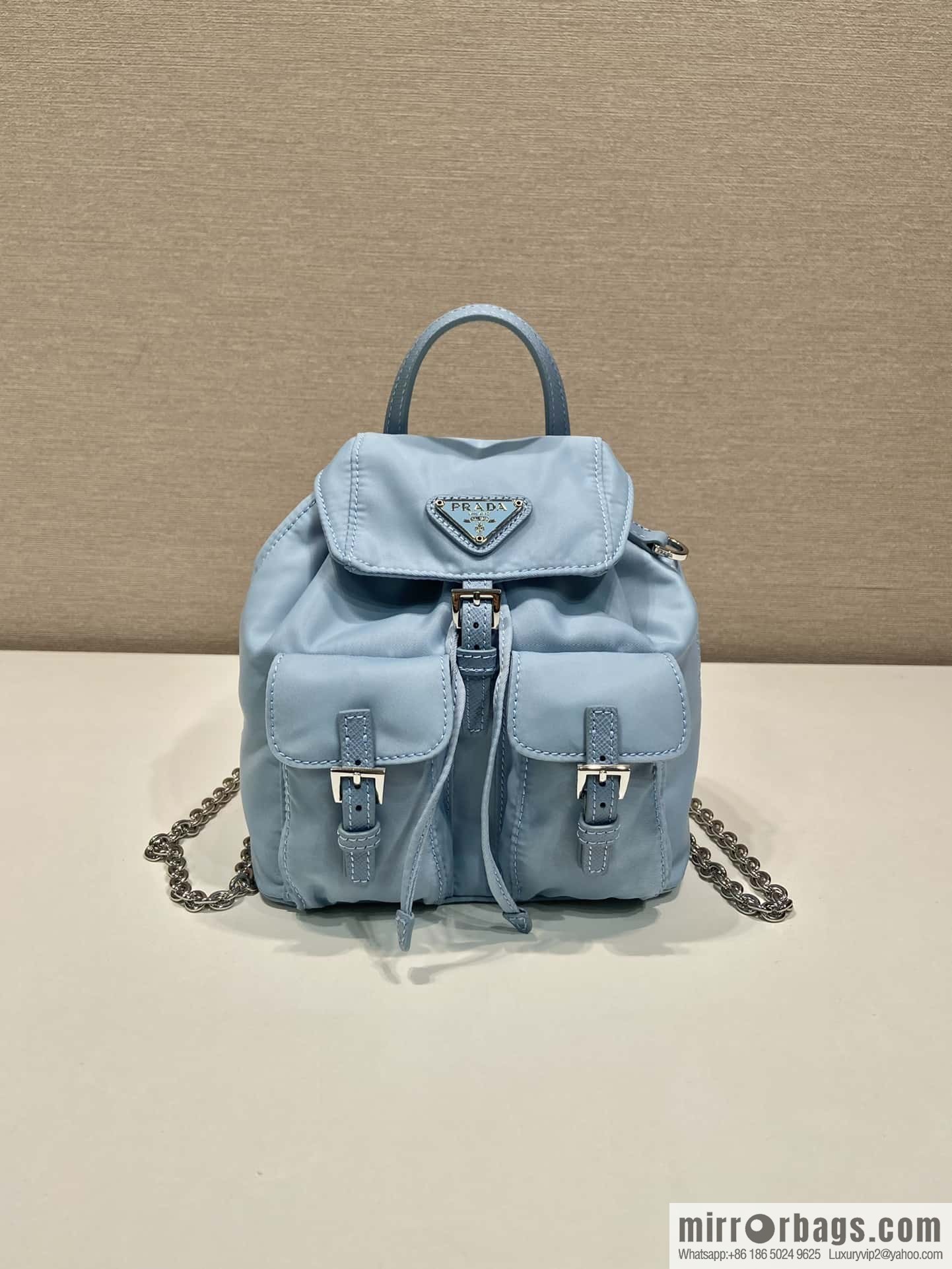 PRADA 🎉 mini backpack 🎉 1BH029 upgrade 🎉🎉 light blue