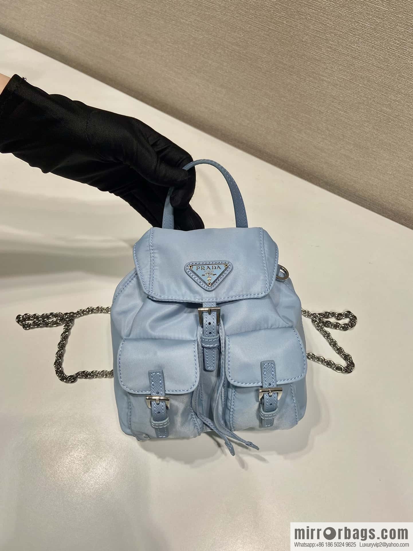 PRADA 🎉 mini backpack 🎉 1BH029 upgrade 🎉🎉 light blue