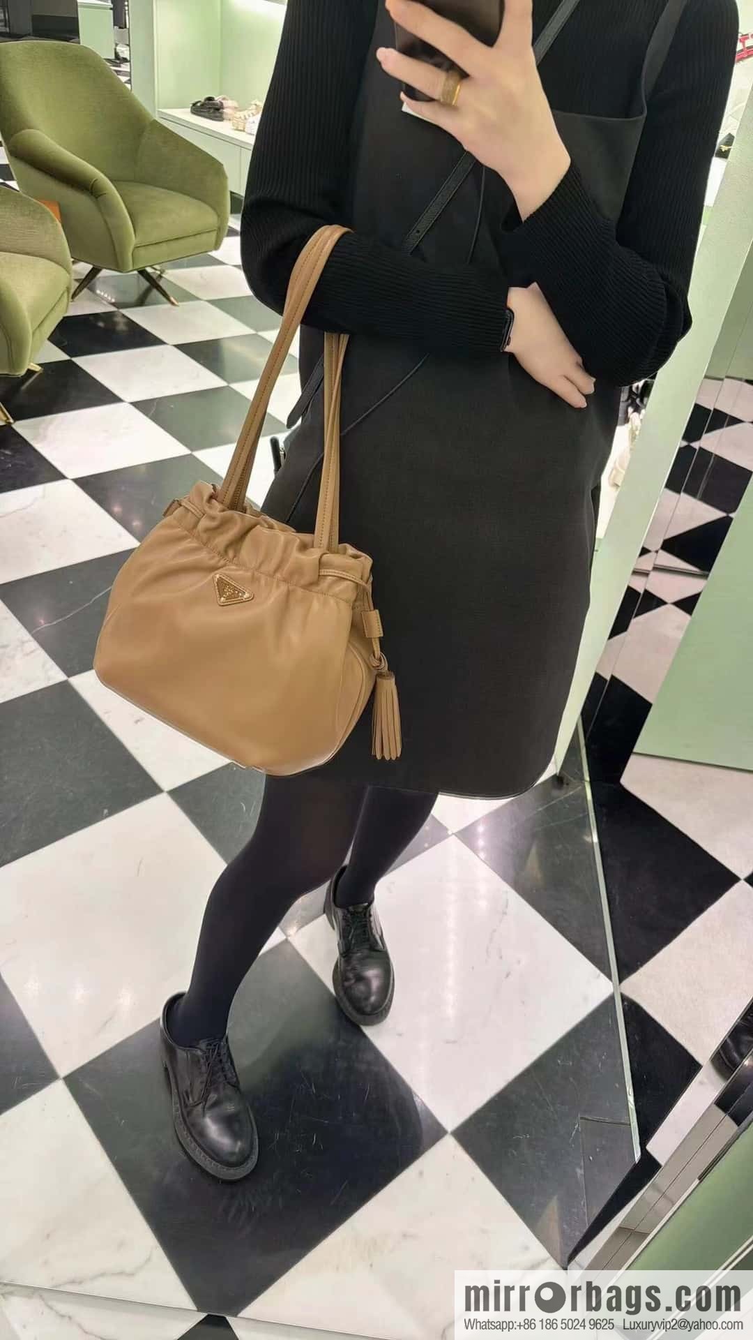 PRADA 🎉 new lucky bag 🎉 1BG541 small sheepskin 🎉🎉 brown