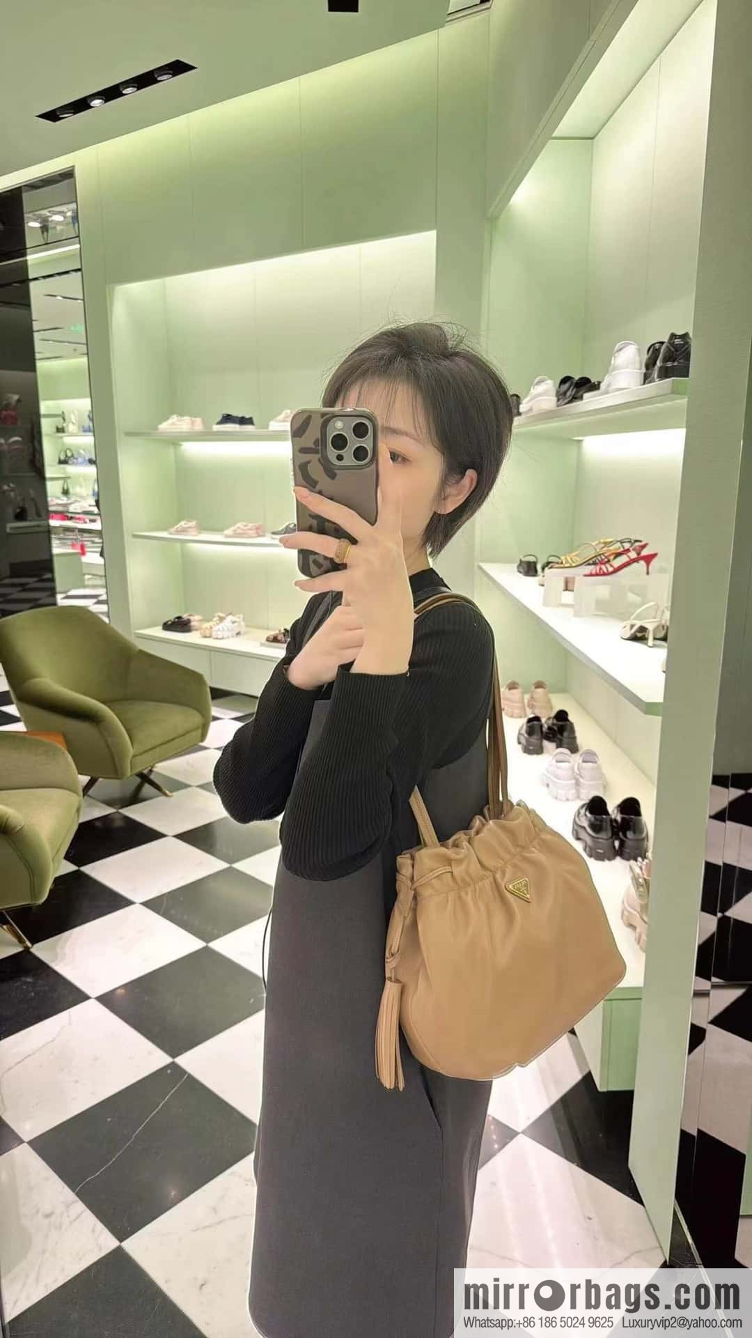 PRADA 🎉 new lucky bag 🎉 1BG541 small sheepskin 🎉🎉 brown