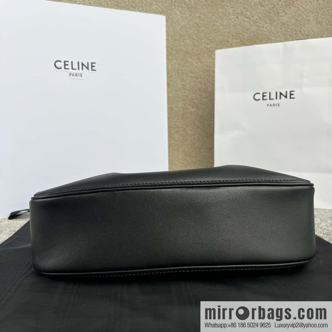CELINE POLLY Medium soft cow leather (fabric) handbag 115633 black