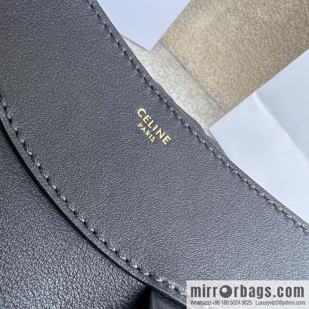 CELINE POLLY Medium soft cow leather (fabric) handbag 115633 black