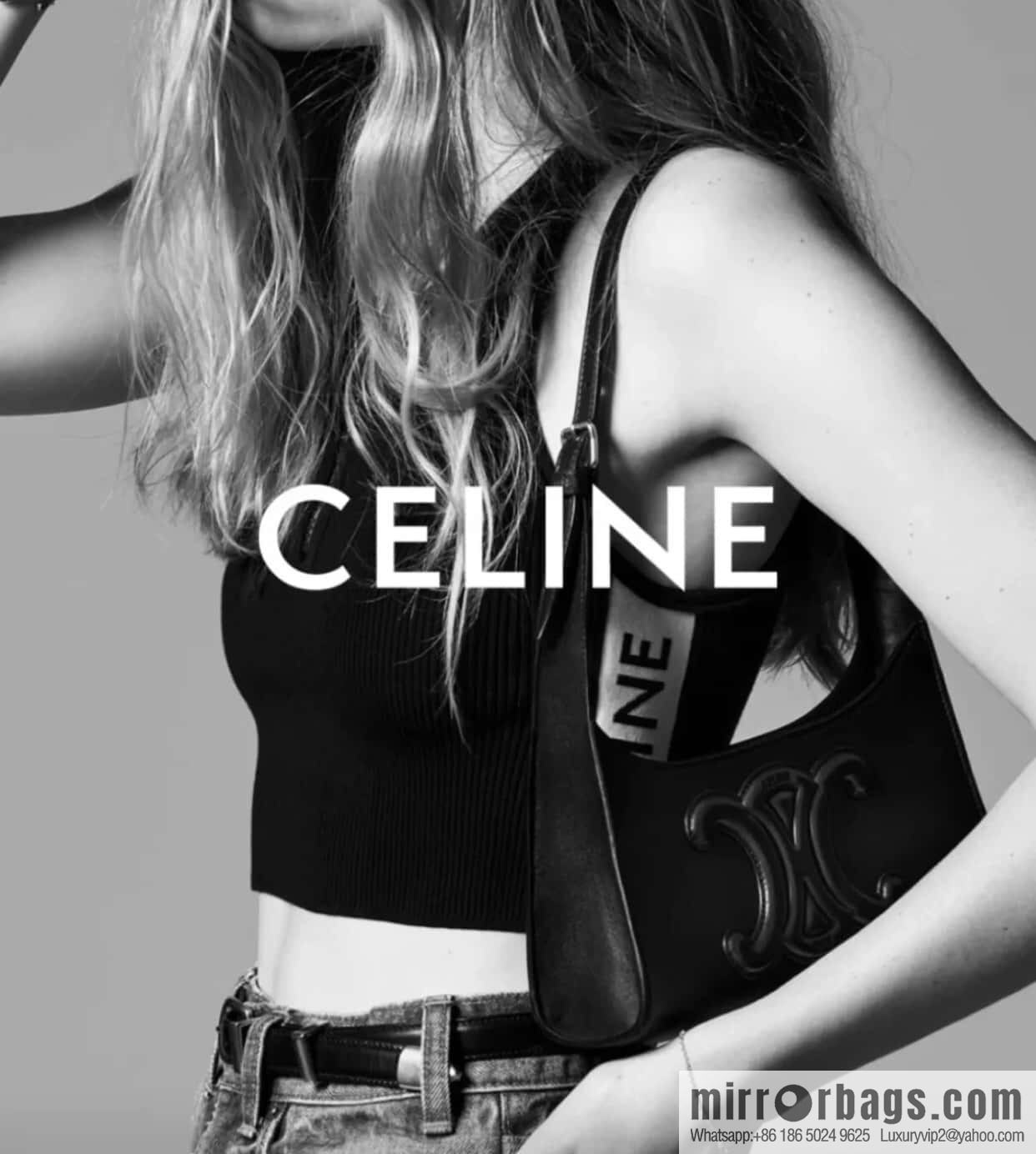 CELINE's new armpit bag series TRIOMPHE handbag 198153 black