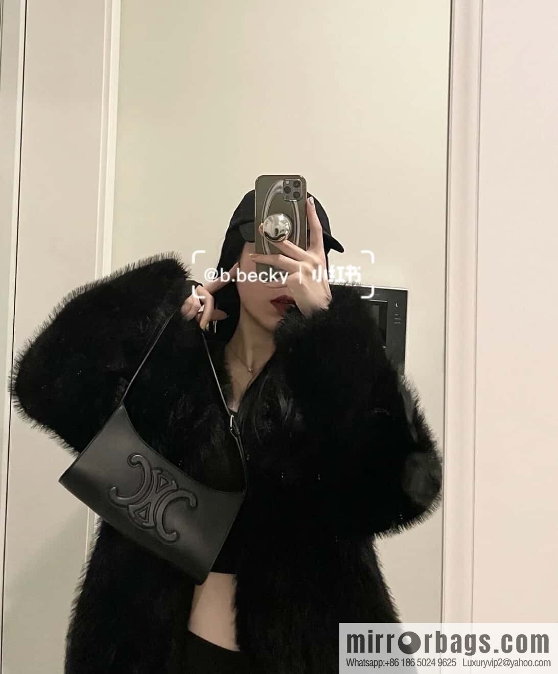 CELINE's new armpit bag series TRIOMPHE handbag 198153 black