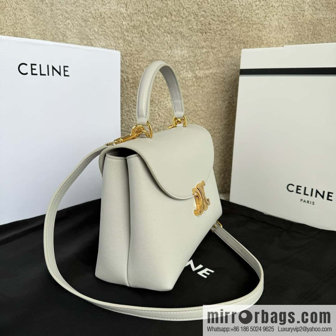 CELINE NINO medium soft cow leather (fabric) handbag 117523 cloud grey