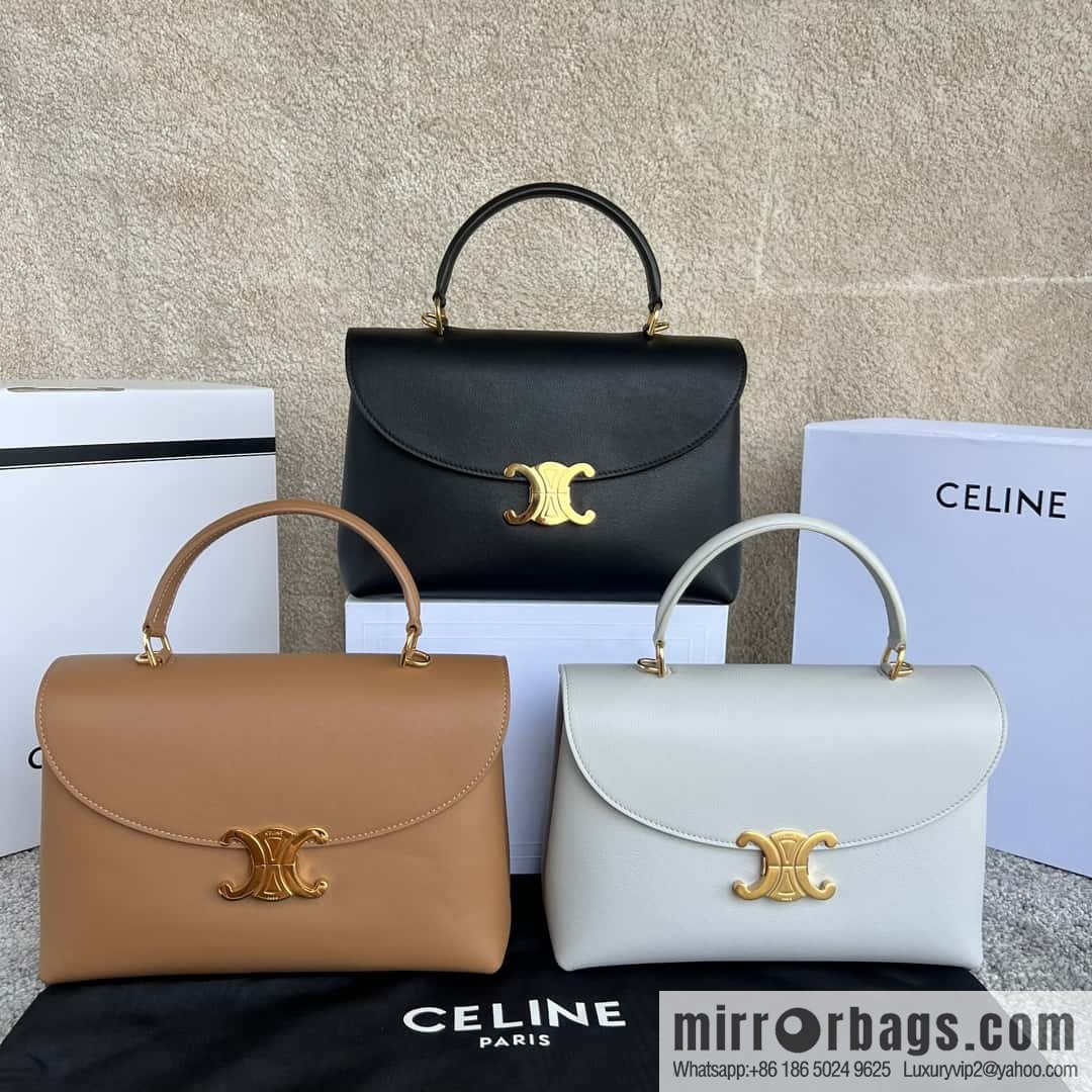 CELINE NINO medium soft cow leather (fabric) handbag 117523 cloud grey