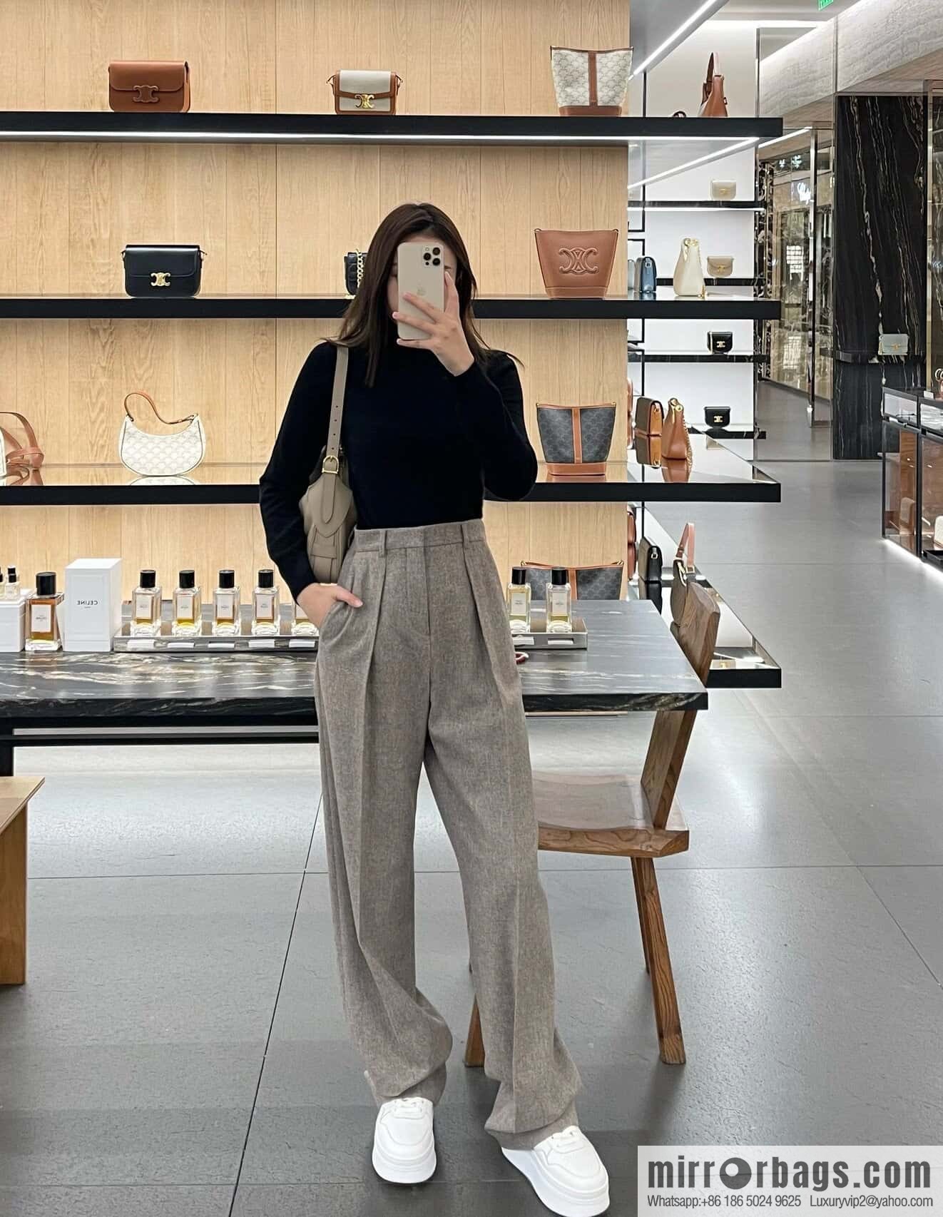 CELINE classic spring and summer thick-soled height-increasing white shoes