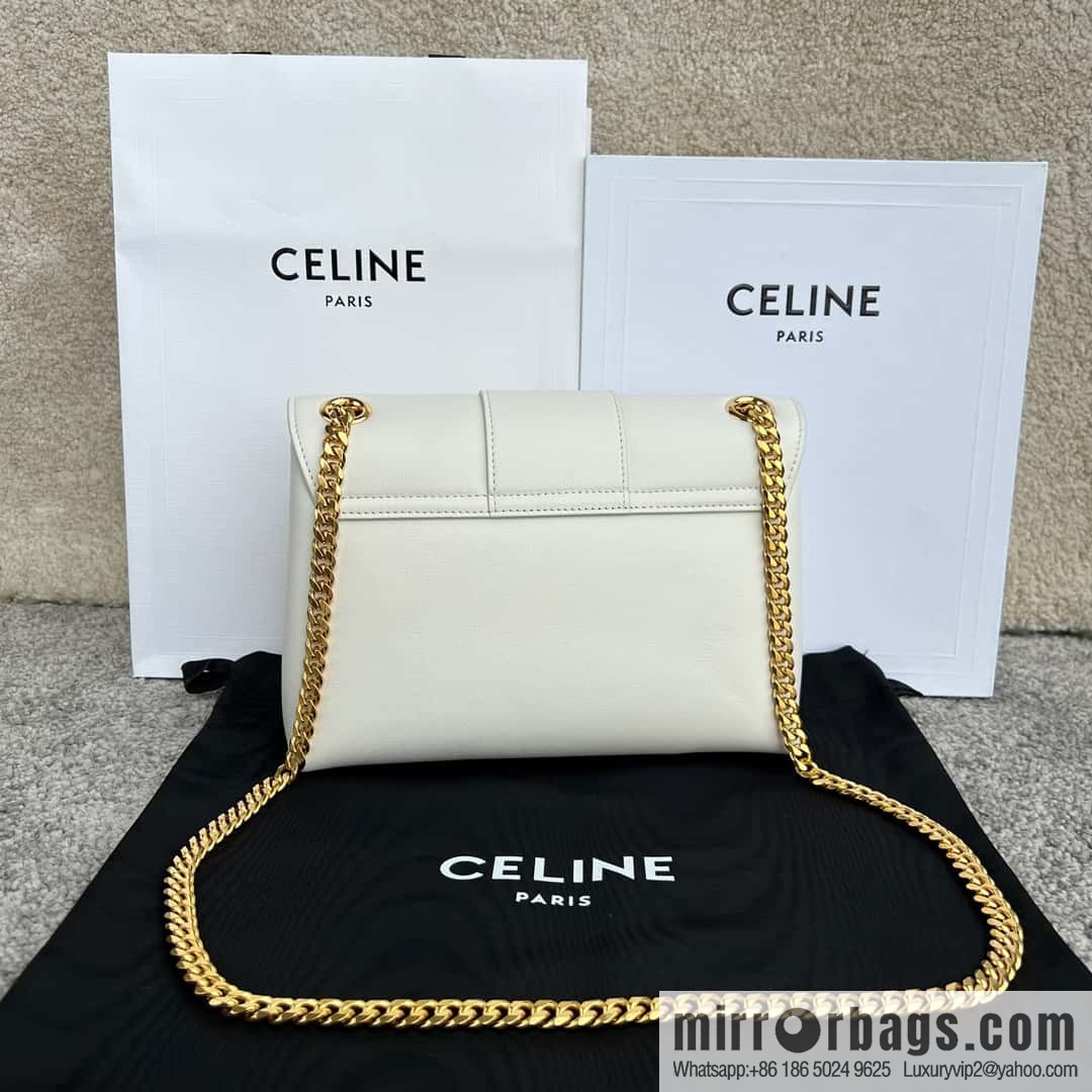 CELINE VICTOIRE medium soft cow leather (fabric) handbag 115853 white