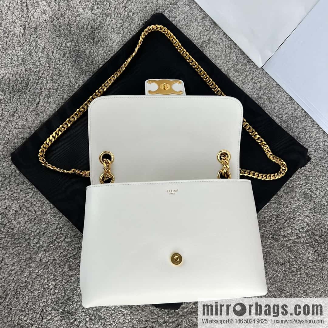 CELINE VICTOIRE medium soft cow leather (fabric) handbag 115853 white