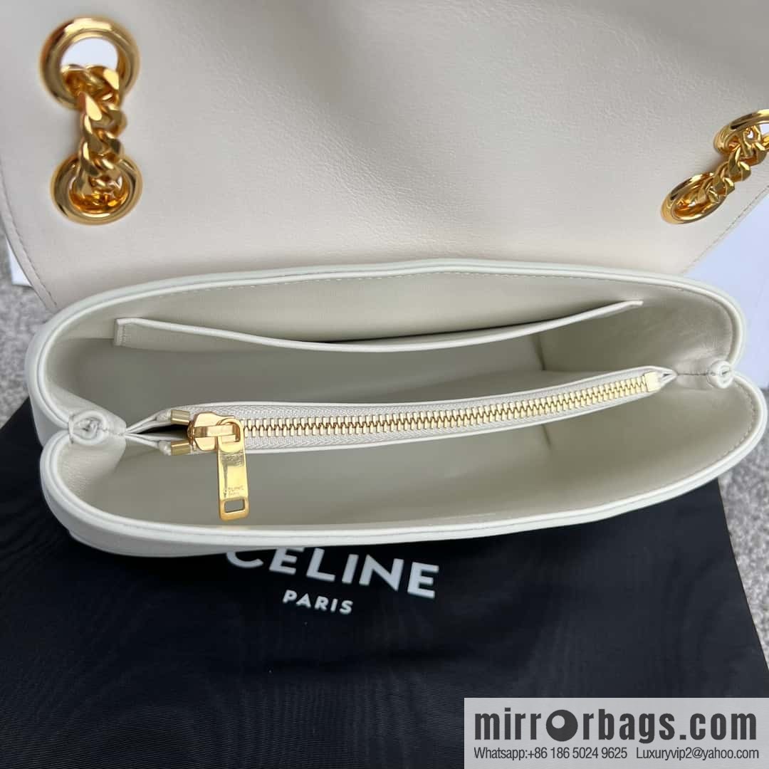 CELINE VICTOIRE medium soft cow leather (fabric) handbag 115853 white