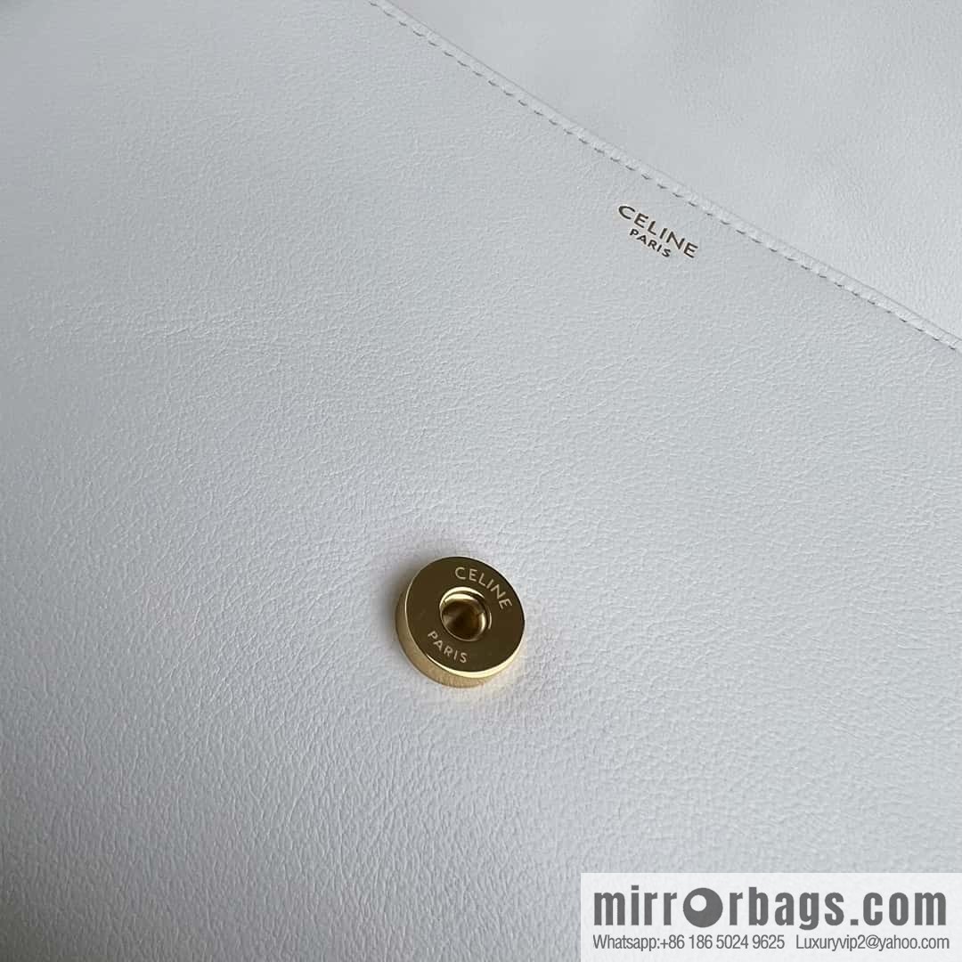 CELINE VICTOIRE medium soft cow leather (fabric) handbag 115853 white