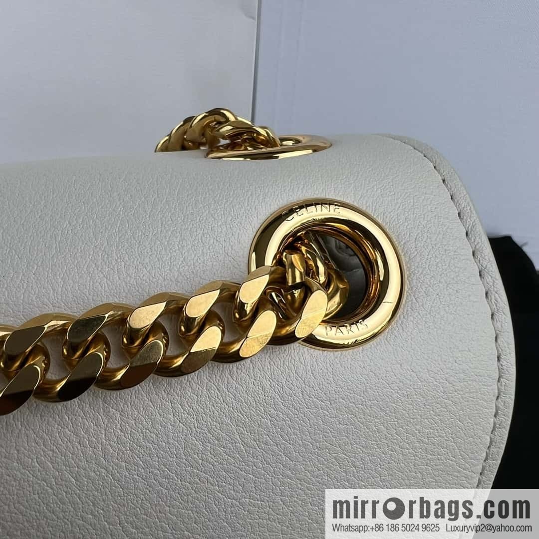 CELINE VICTOIRE medium soft cow leather (fabric) handbag 115853 white