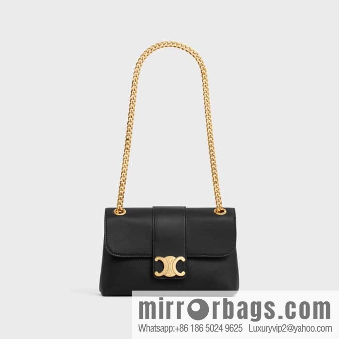 CELINE TEEN VICTOIRE Small soft cow leather (fabric) handbag 116593 black