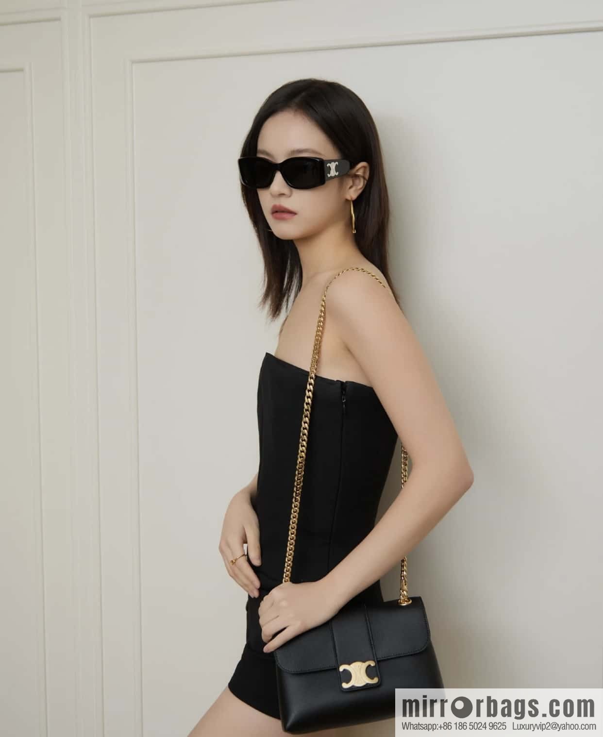 CELINE TEEN VICTOIRE Small soft cow leather (fabric) handbag 116593 black