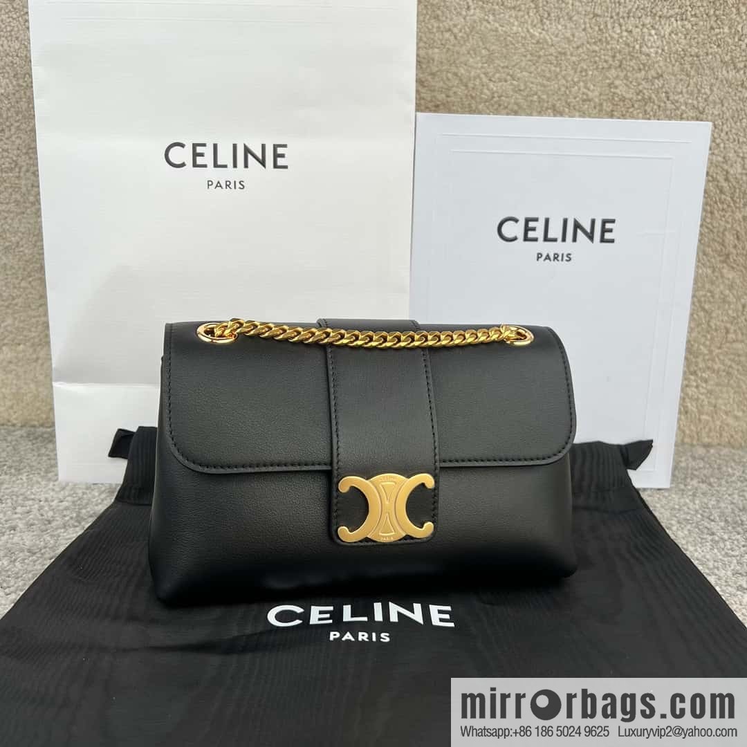 CELINE TEEN VICTOIRE Small soft cow leather (fabric) handbag 116593 black