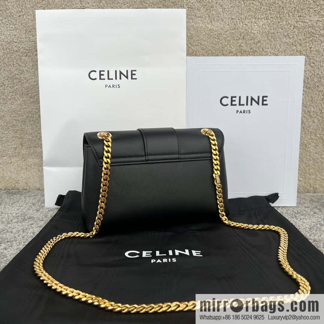 CELINE TEEN VICTOIRE Small soft cow leather (fabric) handbag 116593 black