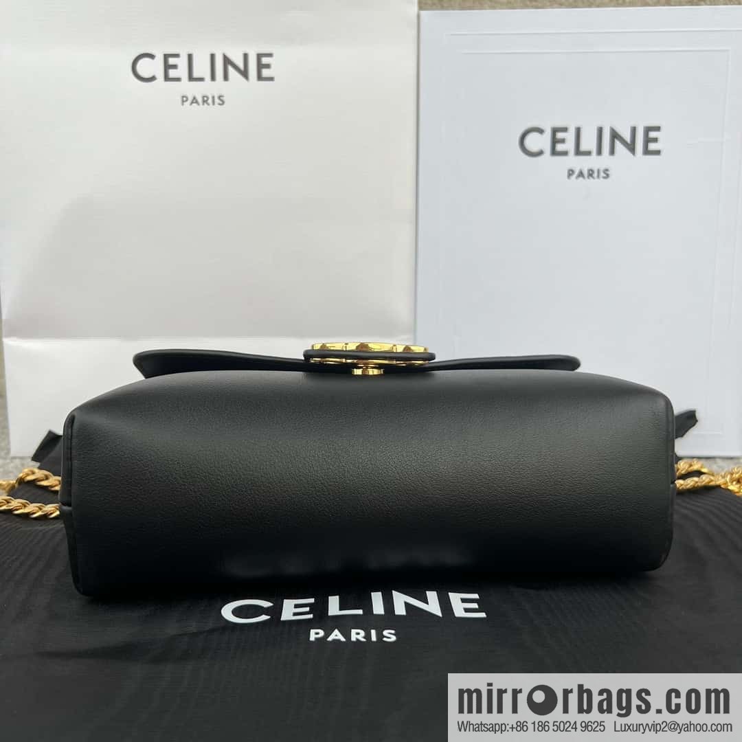 CELINE TEEN VICTOIRE Small soft cow leather (fabric) handbag 116593 black