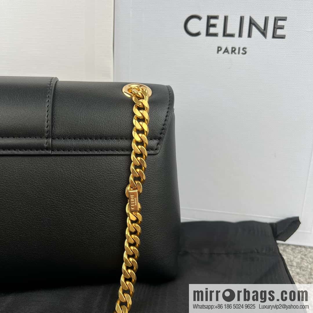 CELINE TEEN VICTOIRE Small soft cow leather (fabric) handbag 116593 black