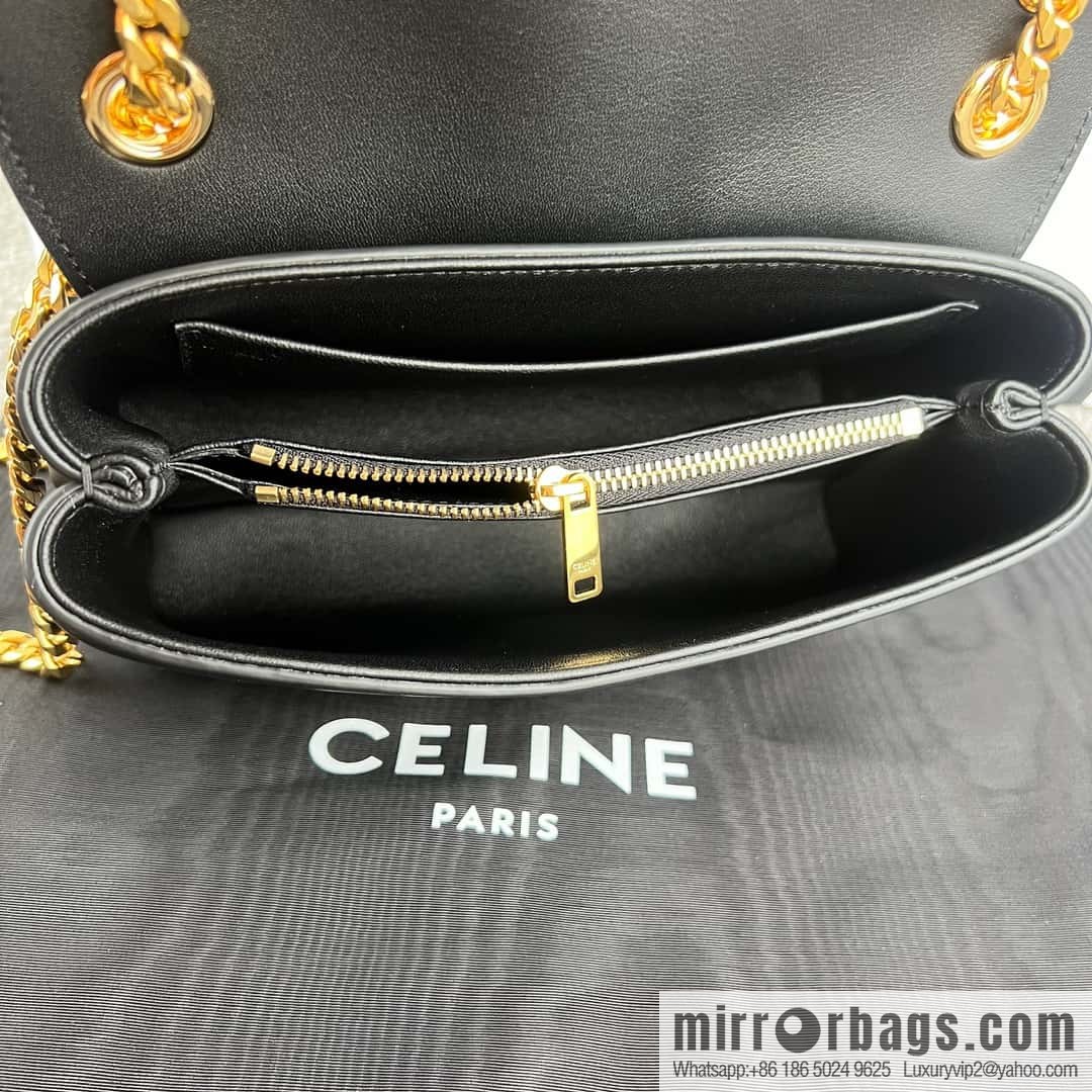CELINE TEEN VICTOIRE Small soft cow leather (fabric) handbag 116593 black